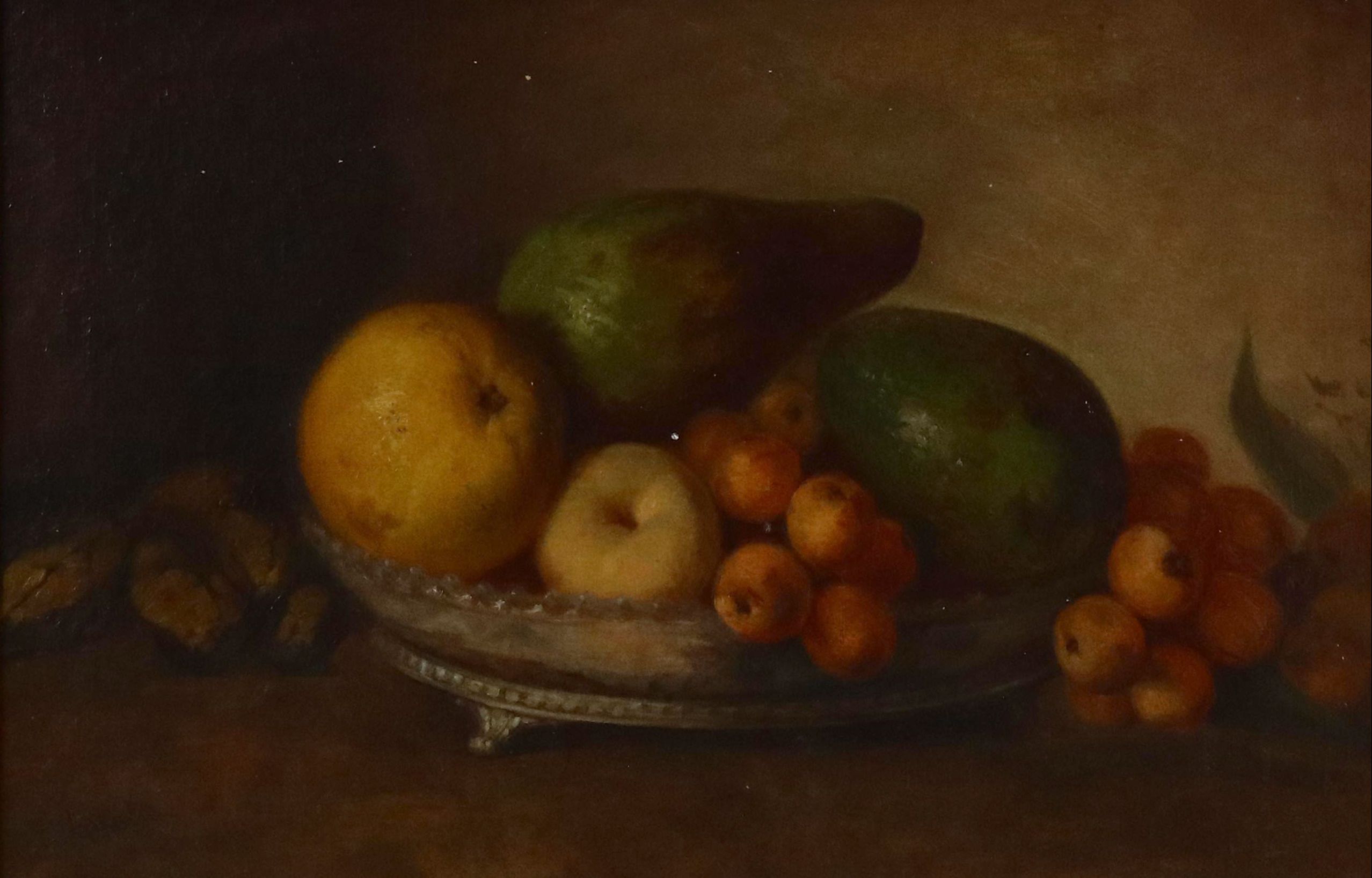 Fruit Still Life Oil Painting, Circa 1900