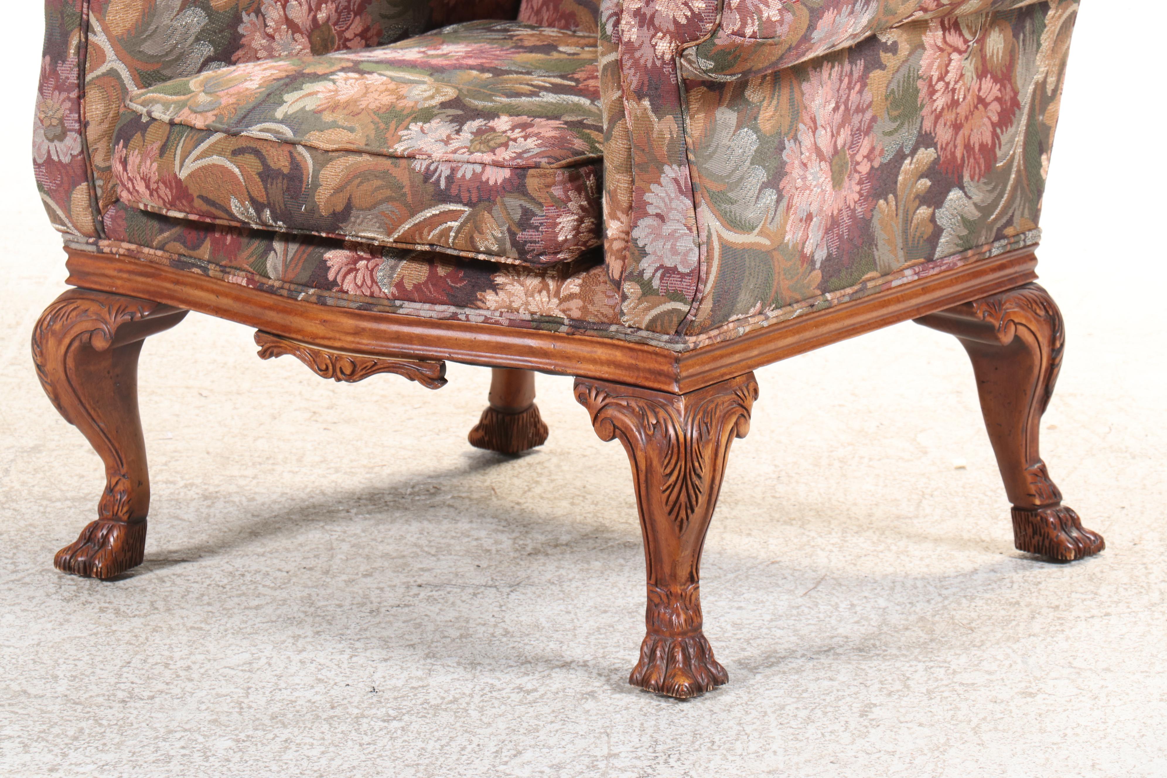 Pair of Henredon Schoonbeck Collection Upholstered Wingback Chairs