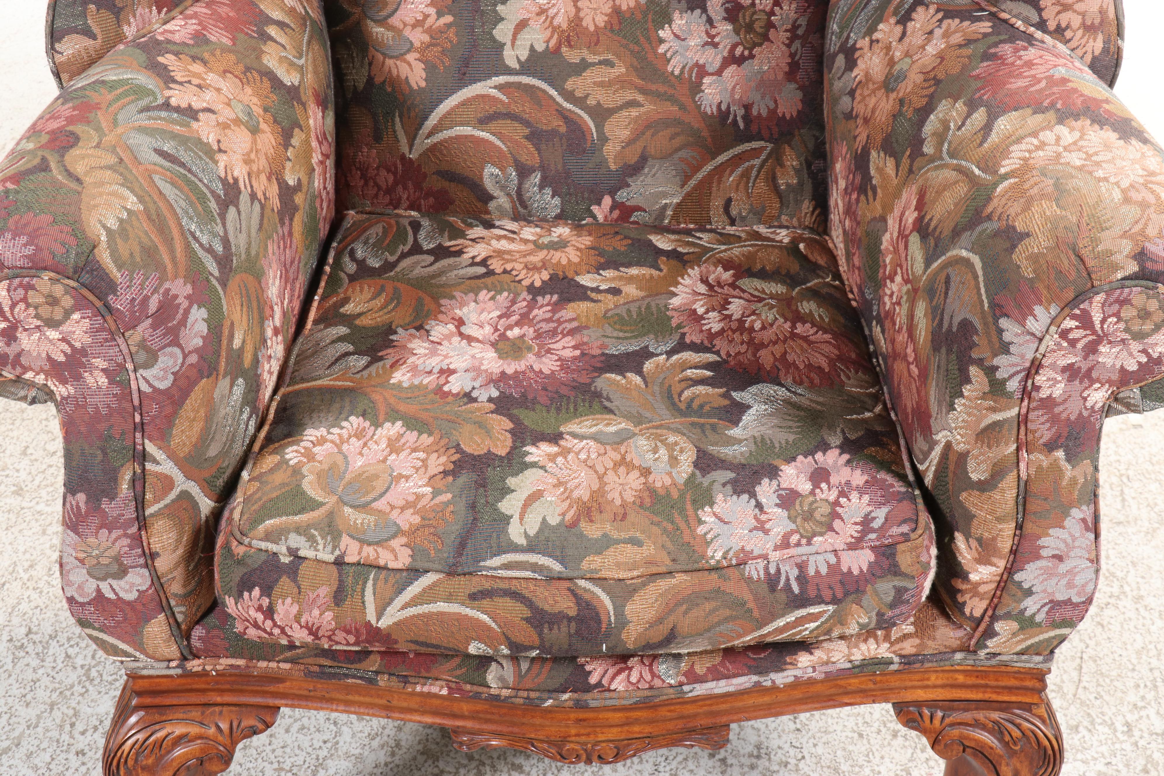 Pair of Henredon Schoonbeck Collection Upholstered Wingback Chairs