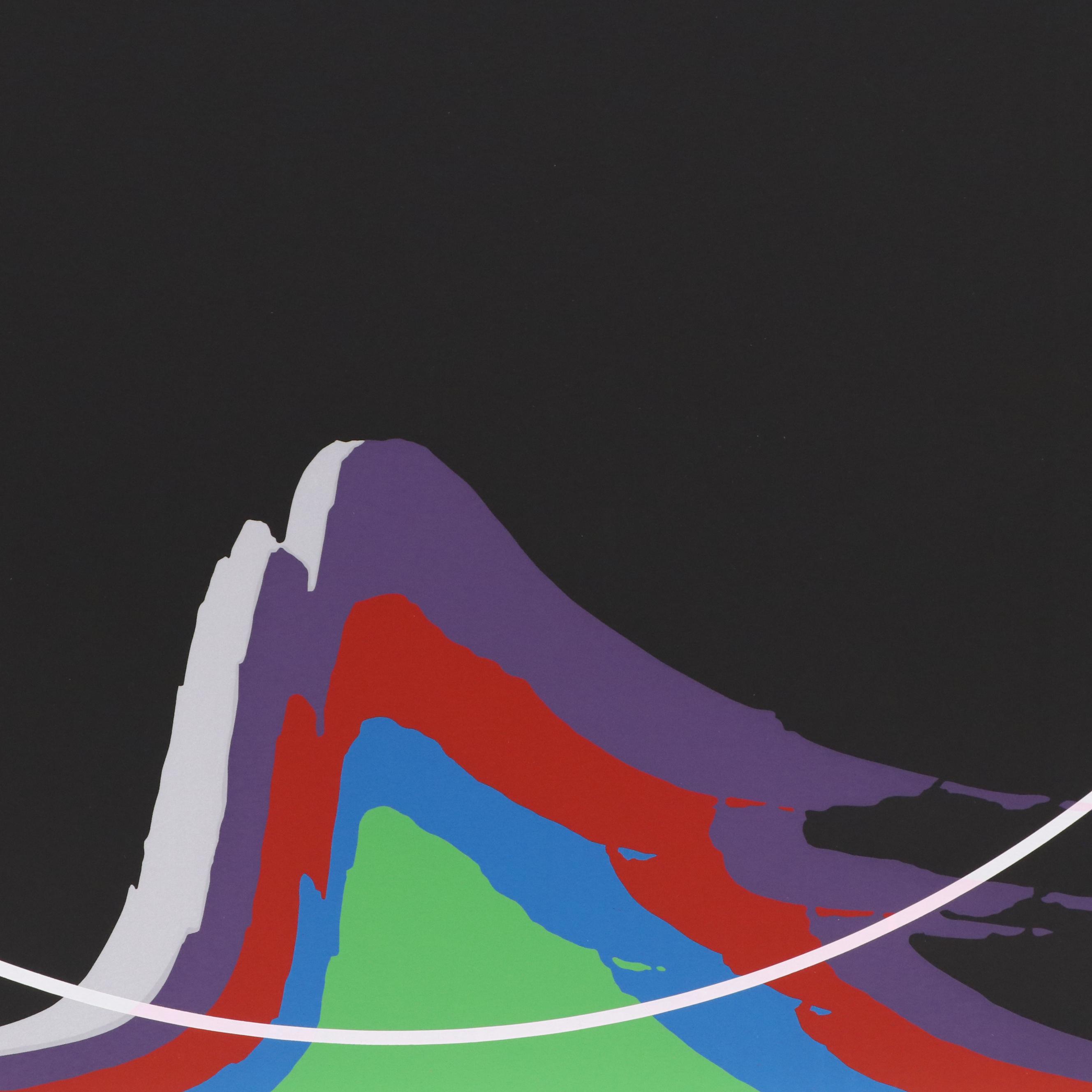 Thomas Whelan Benton Abstract Serigraph "Rainbow Mountain," 1981