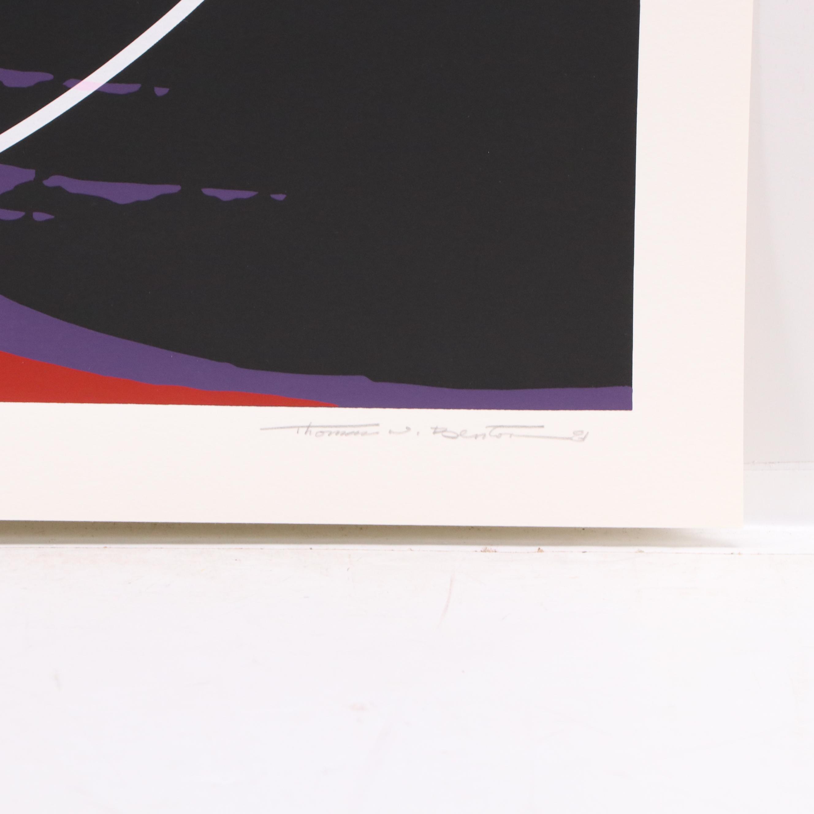 Thomas Whelan Benton Abstract Serigraph "Rainbow Mountain," 1981