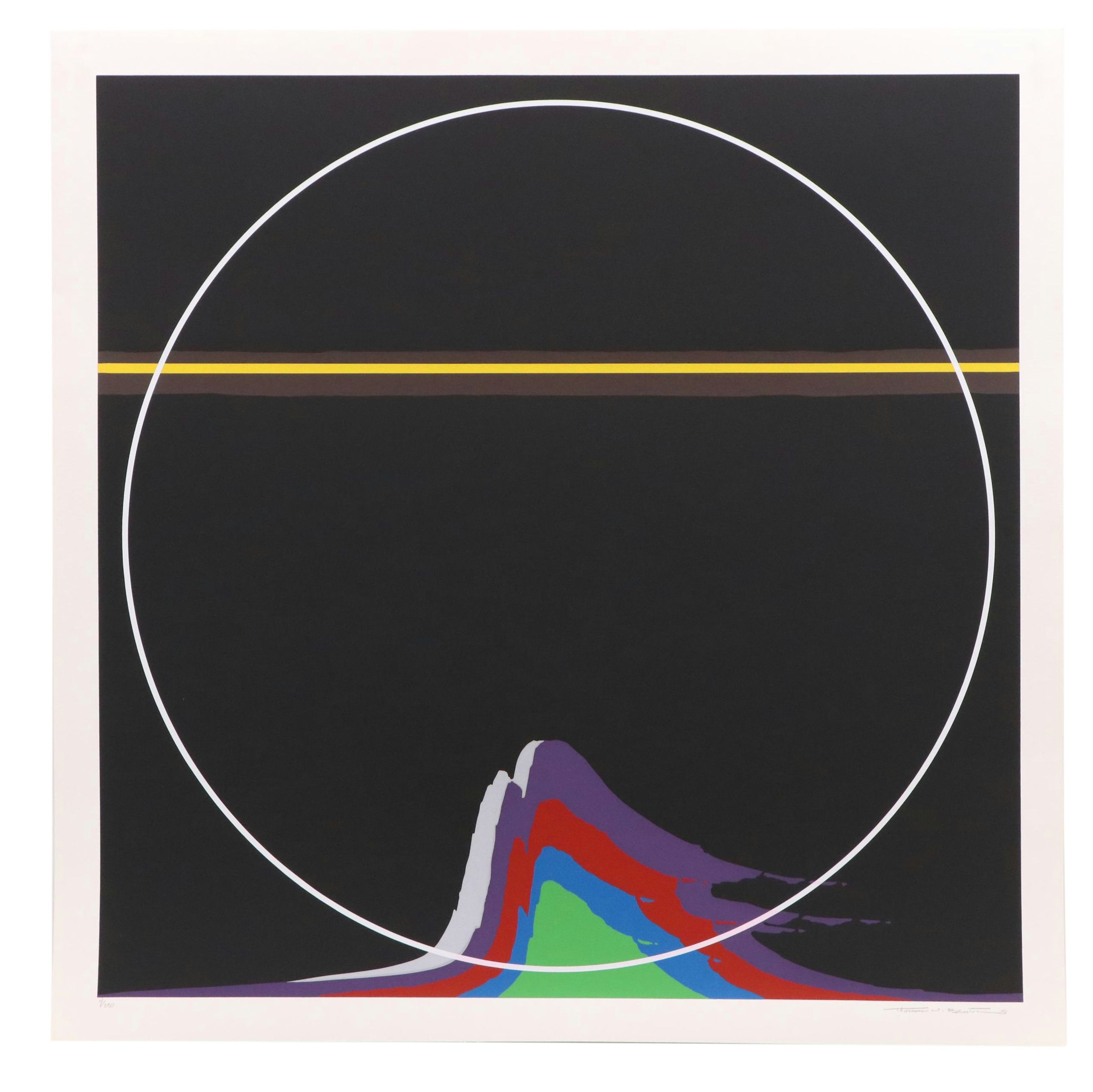 Thomas Whelan Benton Abstract Serigraph "Rainbow Mountain," 1981