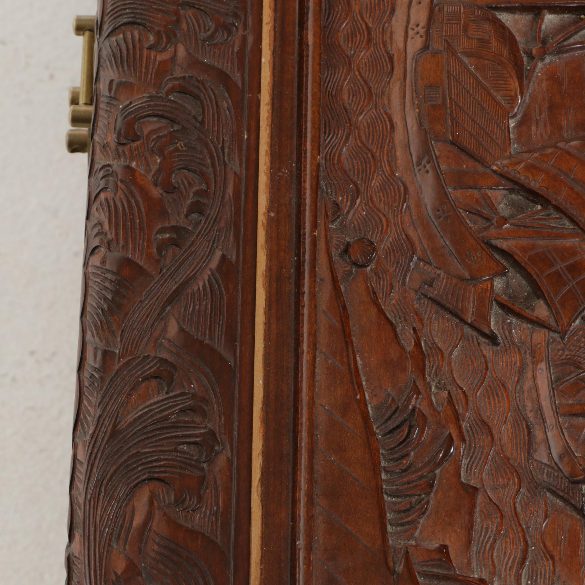 Southeast Asian Carved Hardwood Chest