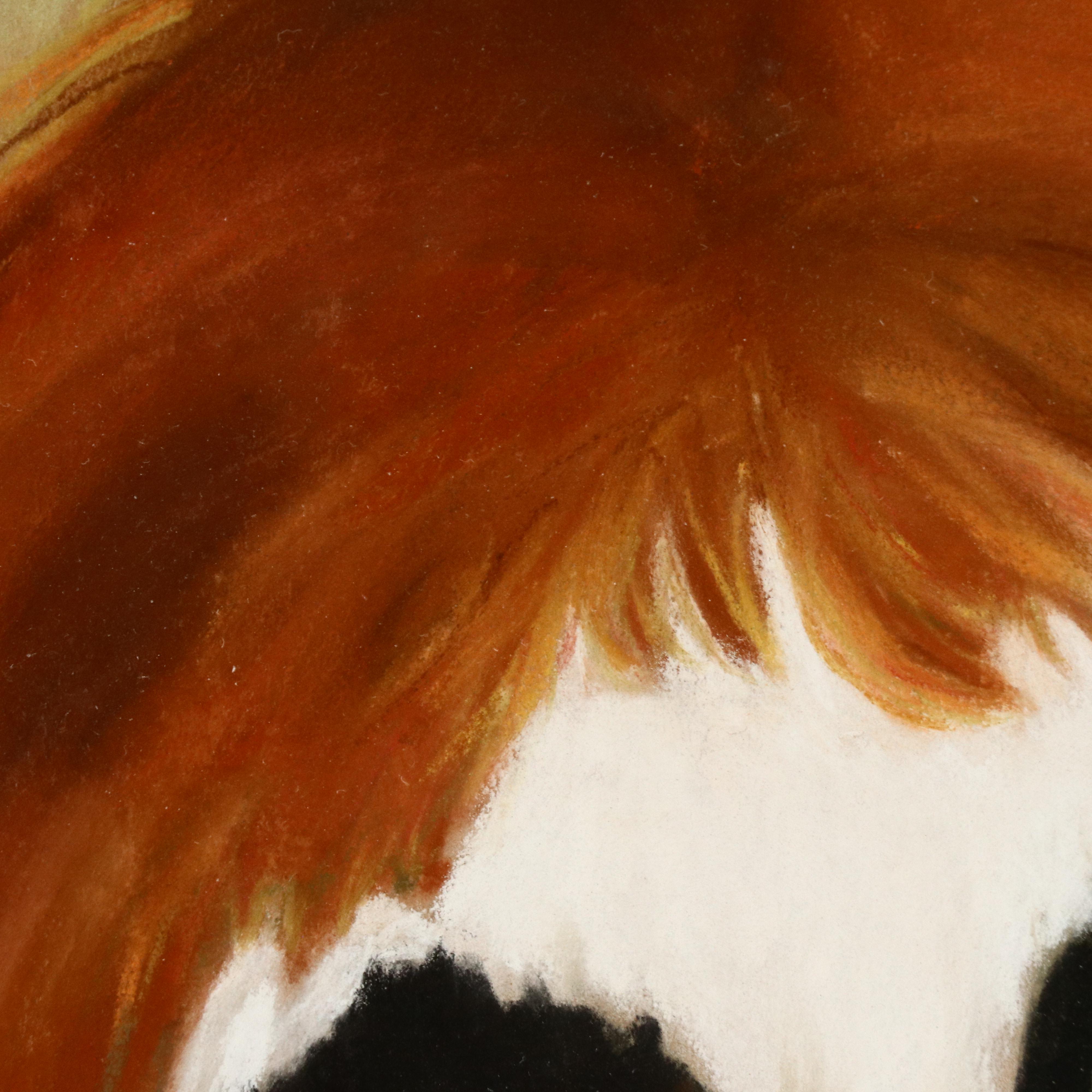 Portrait Chalk Pastel Drawing of Clown, 1967