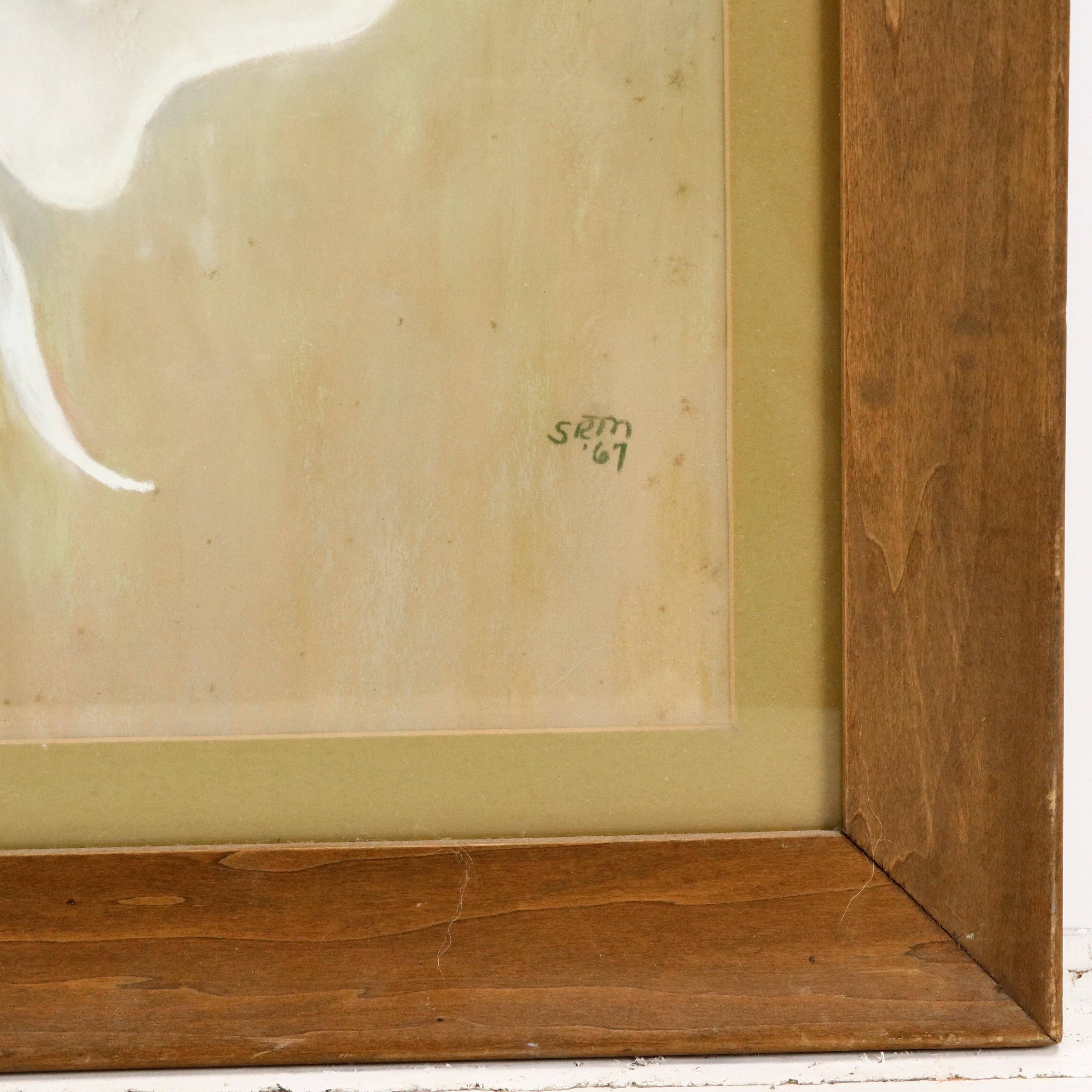 Portrait Chalk Pastel Drawing of Clown, 1967