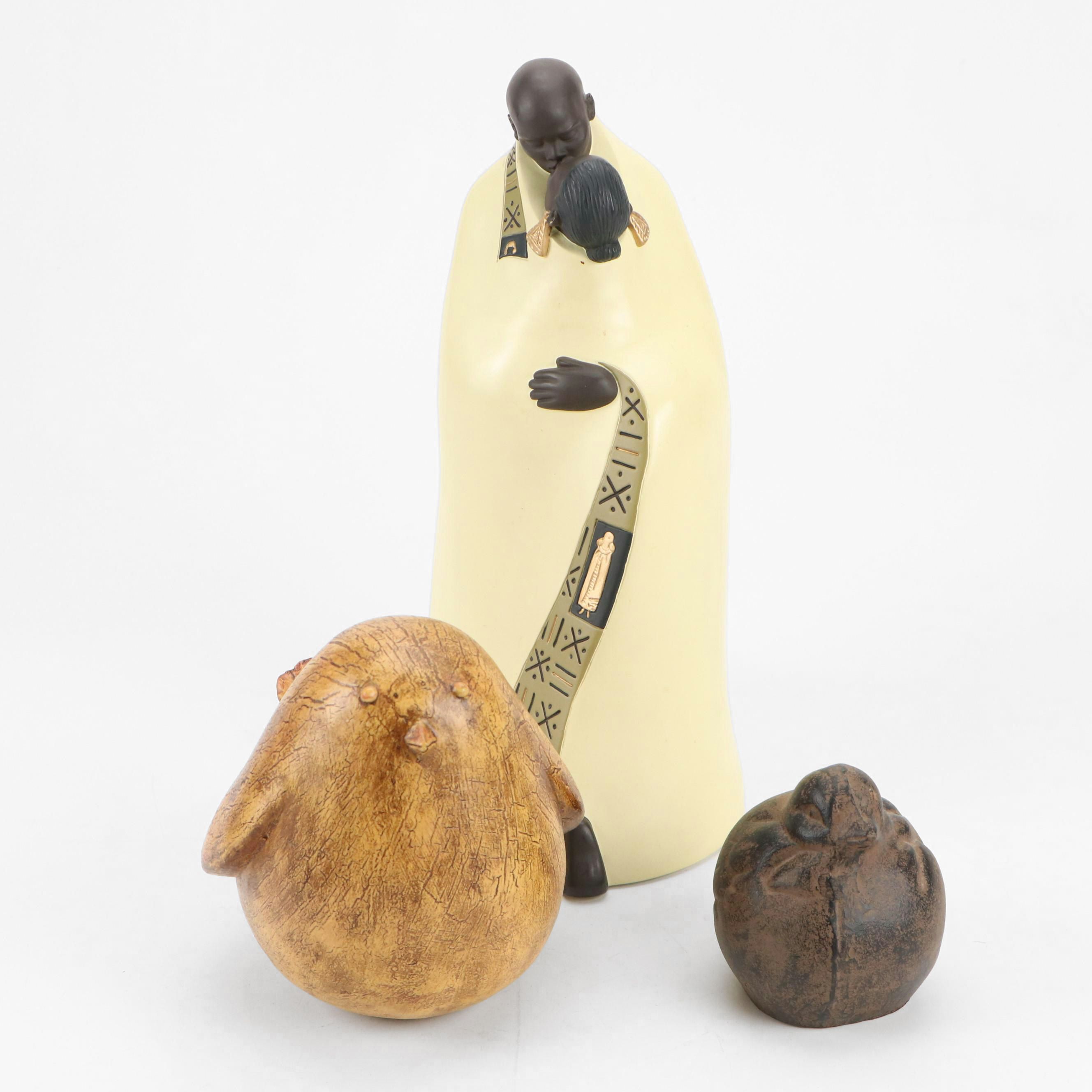 Norman Hughes for Sankofa Lovers with Two Bird Figurines