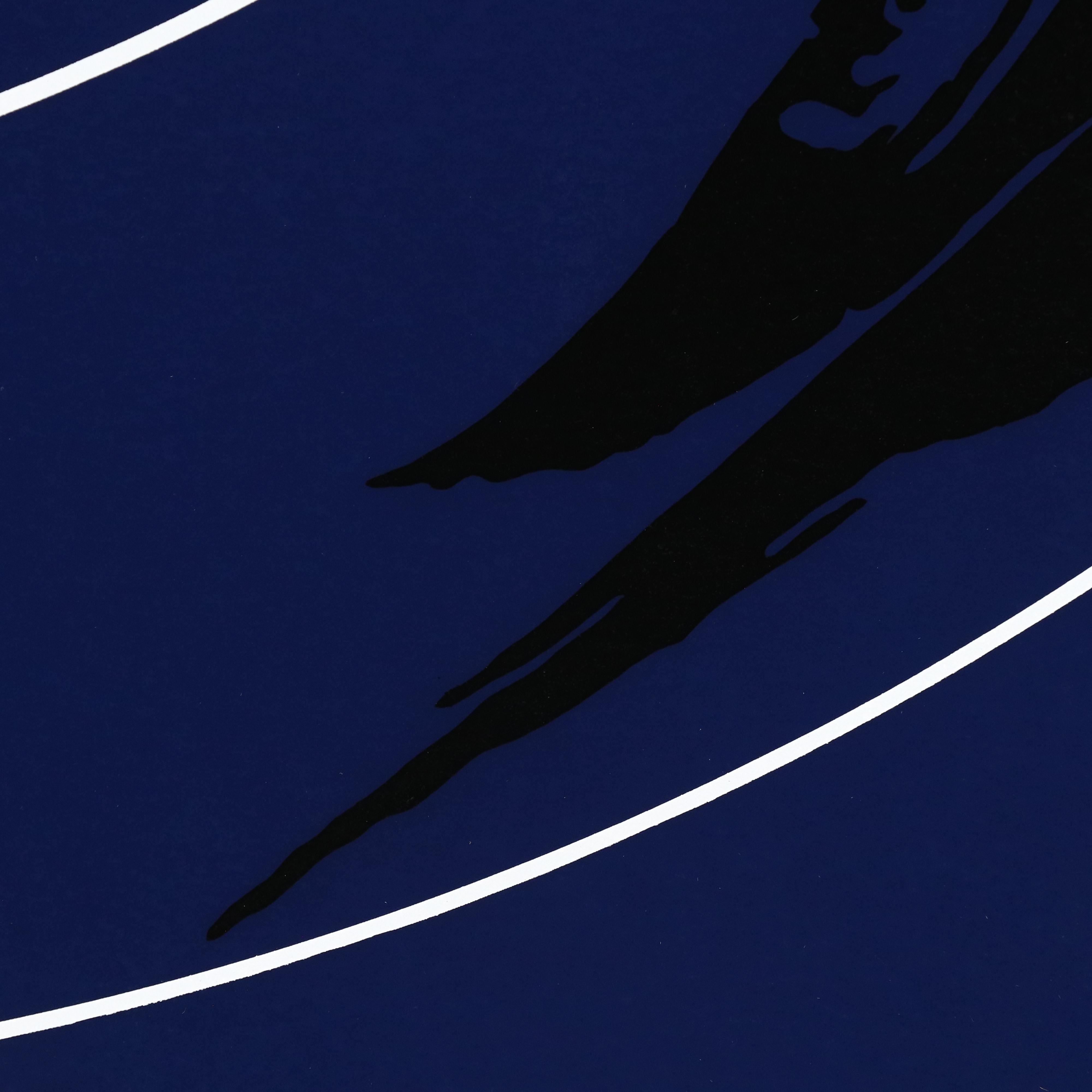 Thomas W. Benton Op Art Serigraph "Blue Knight," 1981