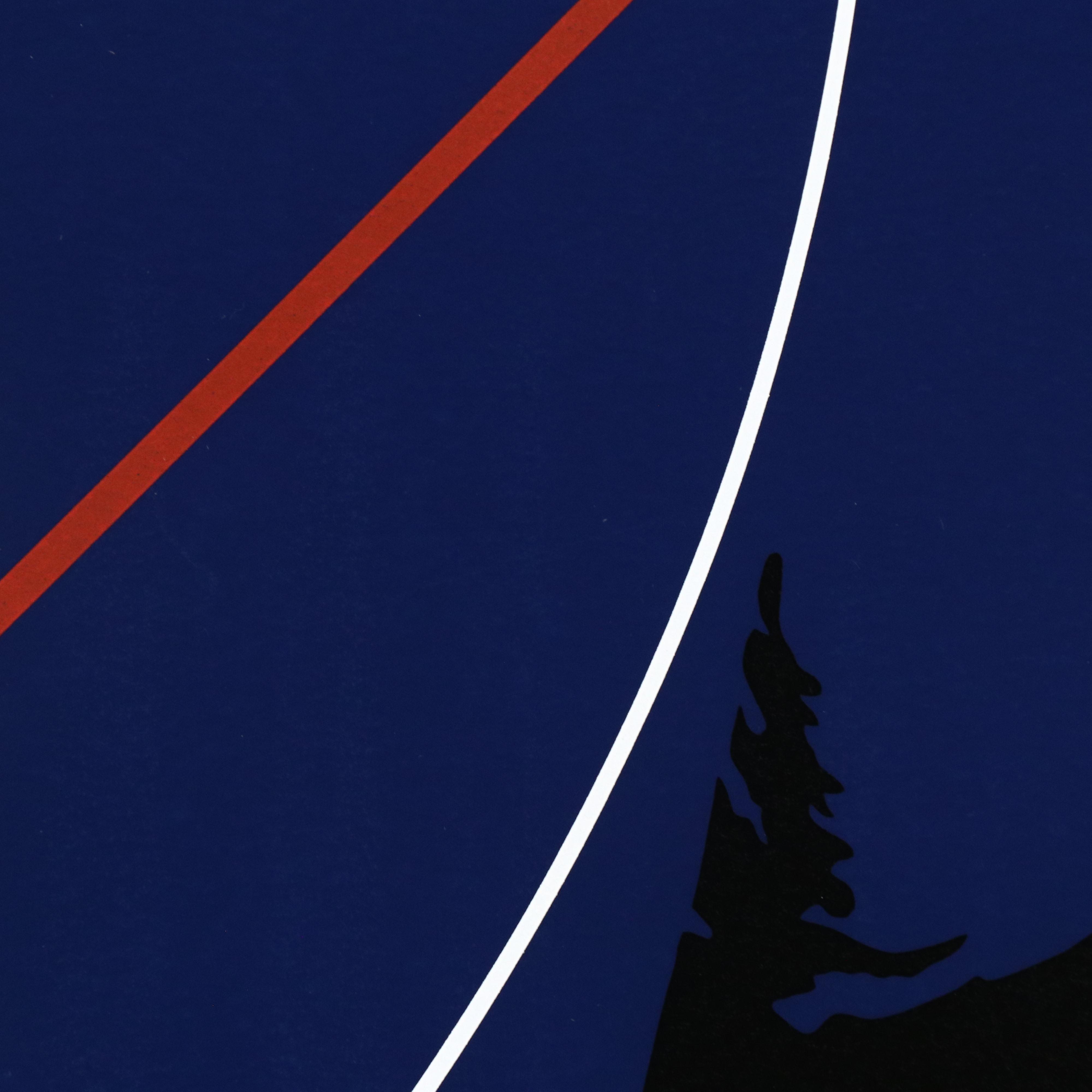 Thomas W. Benton Op Art Serigraph "Blue Knight," 1981