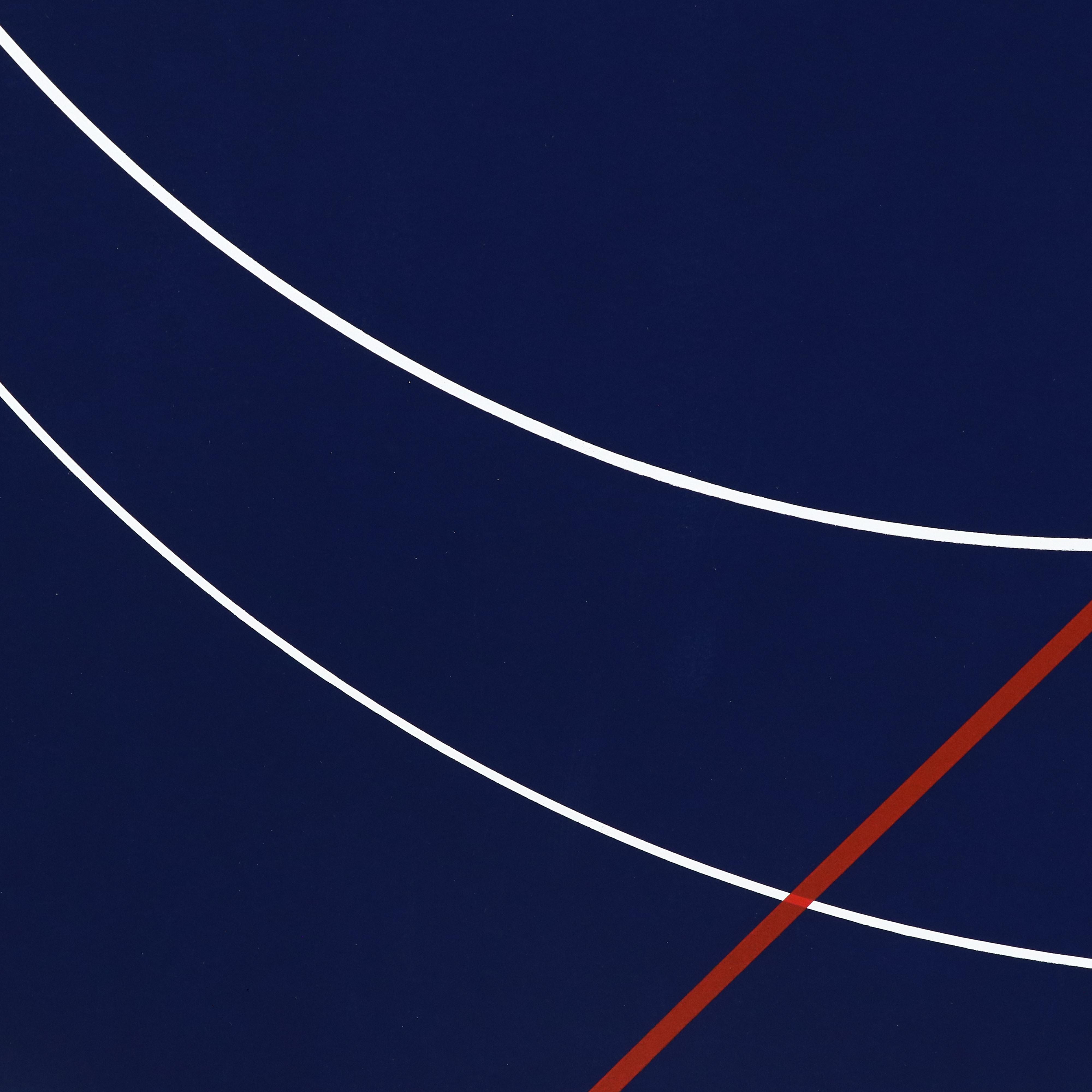 Thomas W. Benton Op Art Serigraph "Blue Knight," 1981