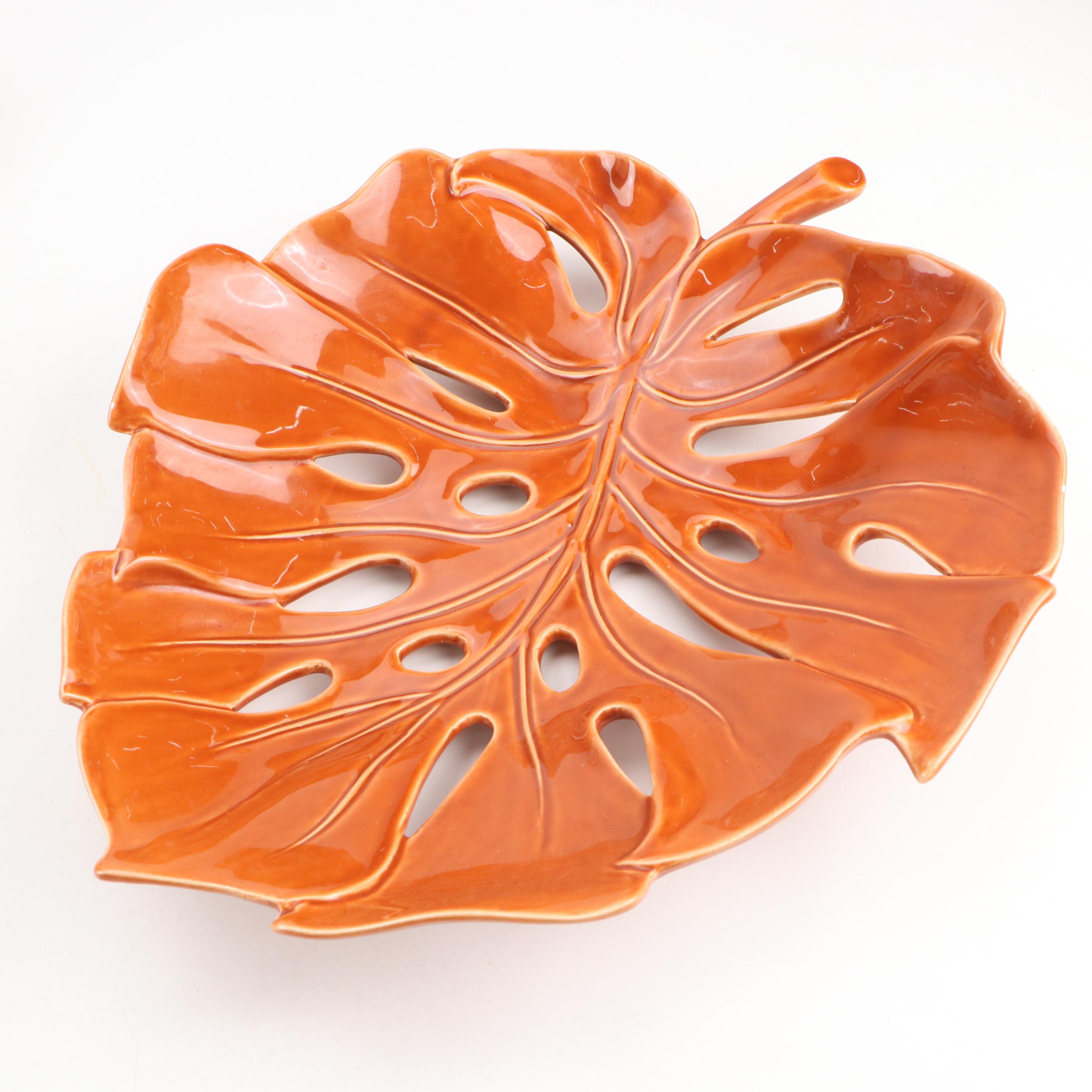 Gien Porcelain Daisy Salad Plates with Reticulated Leaf Bowl and More