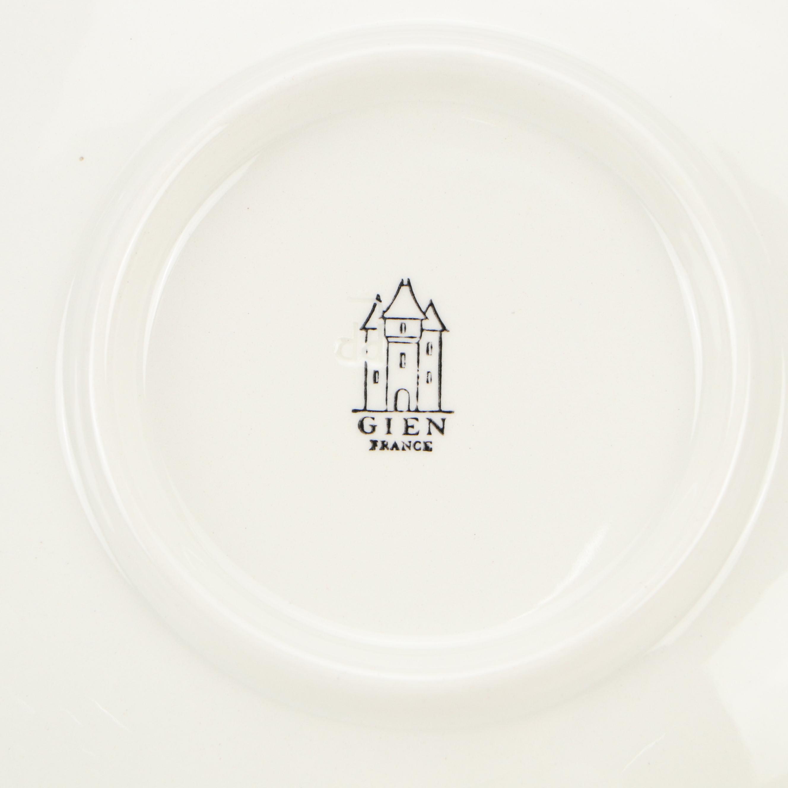 Gien Porcelain Daisy Salad Plates with Reticulated Leaf Bowl and More