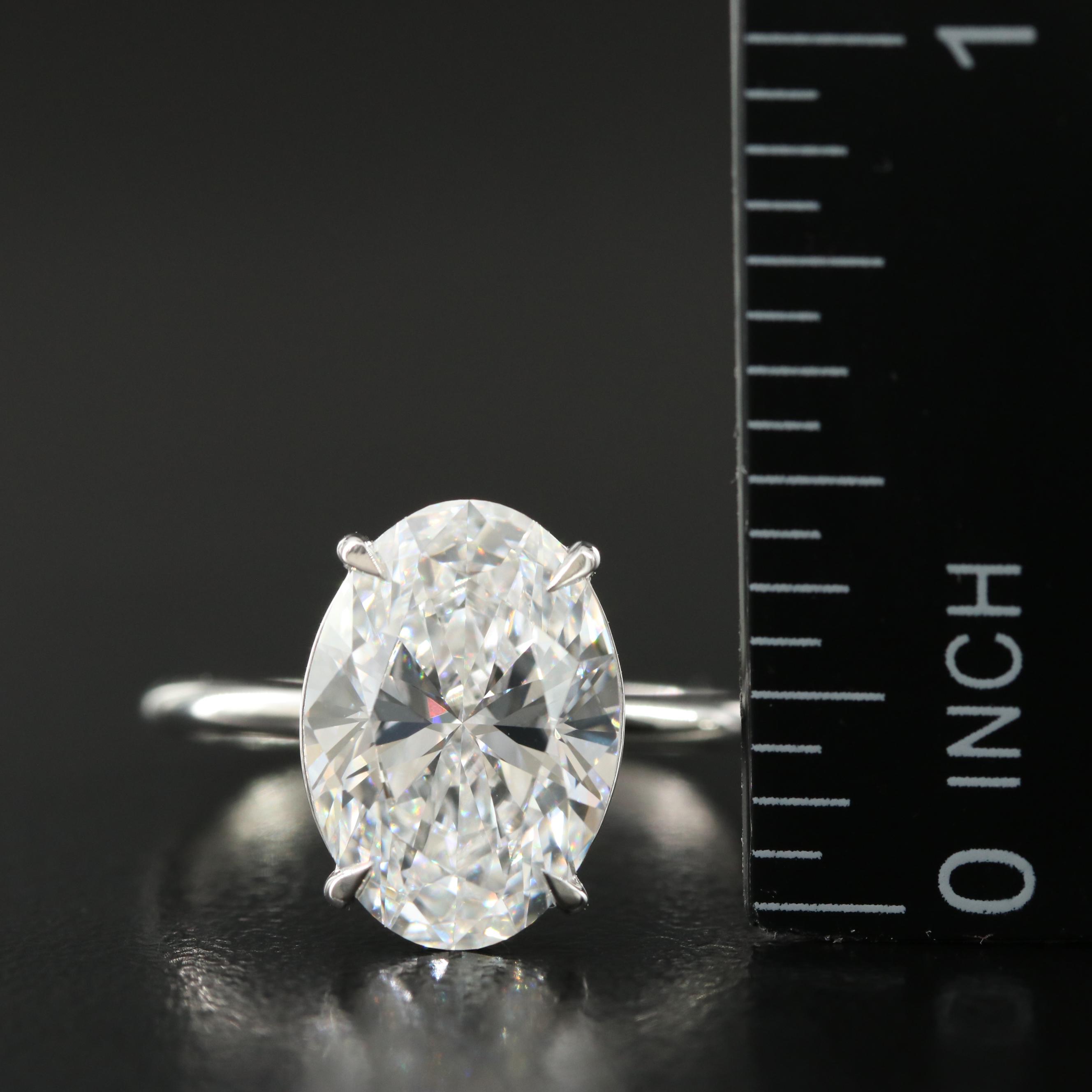 Platinum 4.07 CT Lab Grown Diamond Solitaire Ring with IGI Report