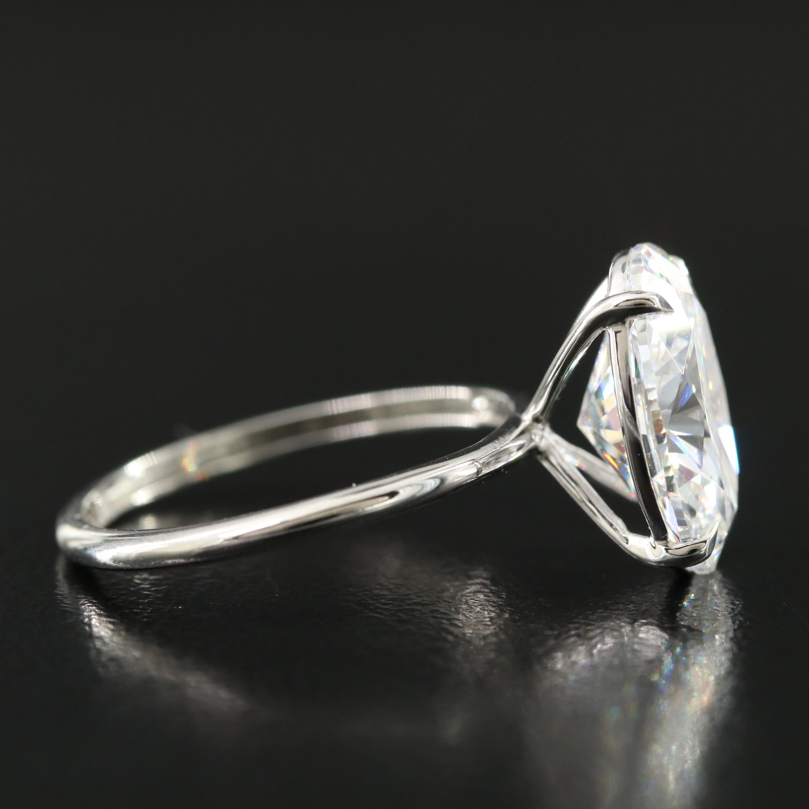 Platinum 4.07 CT Lab Grown Diamond Solitaire Ring with IGI Report