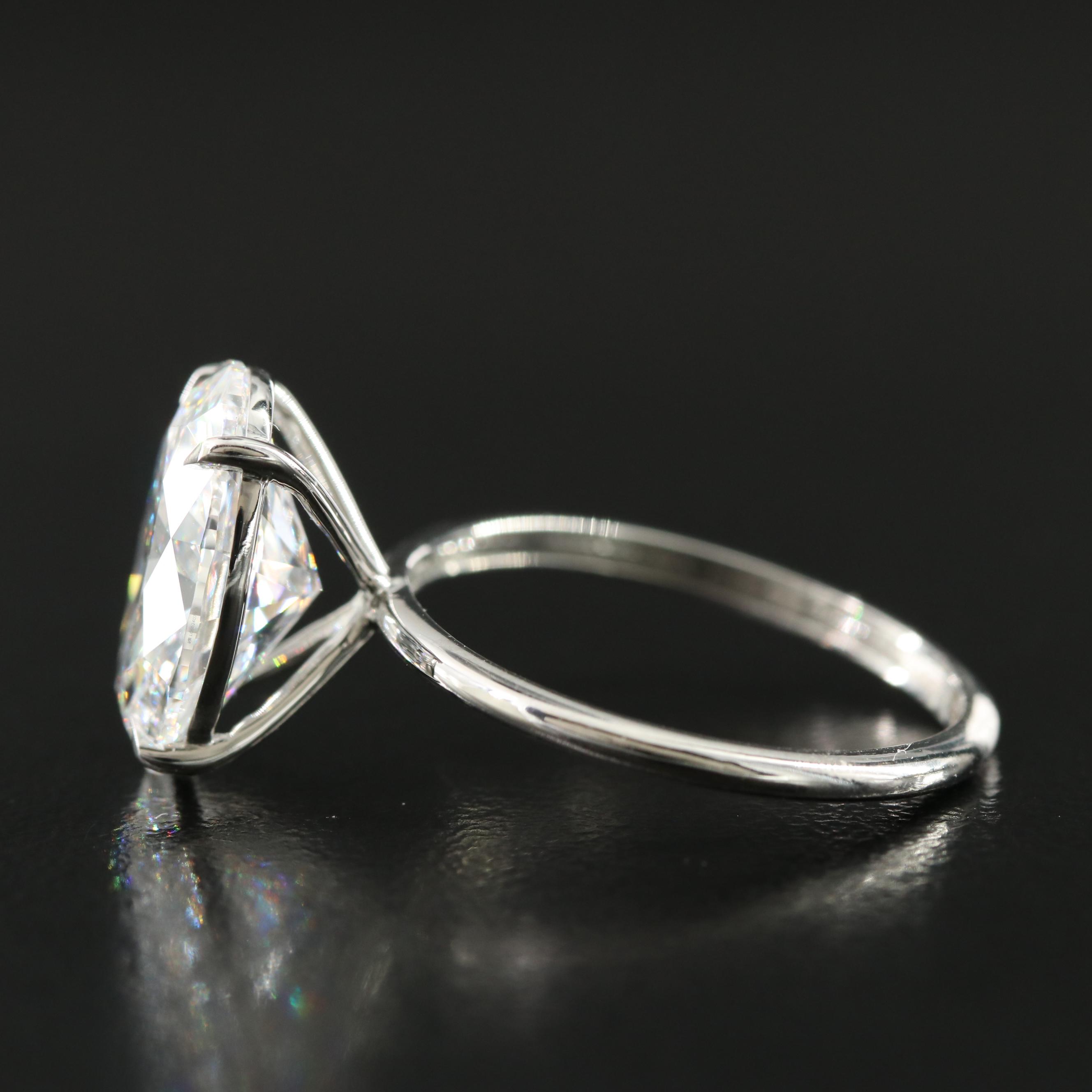 Platinum 4.07 CT Lab Grown Diamond Solitaire Ring with IGI Report