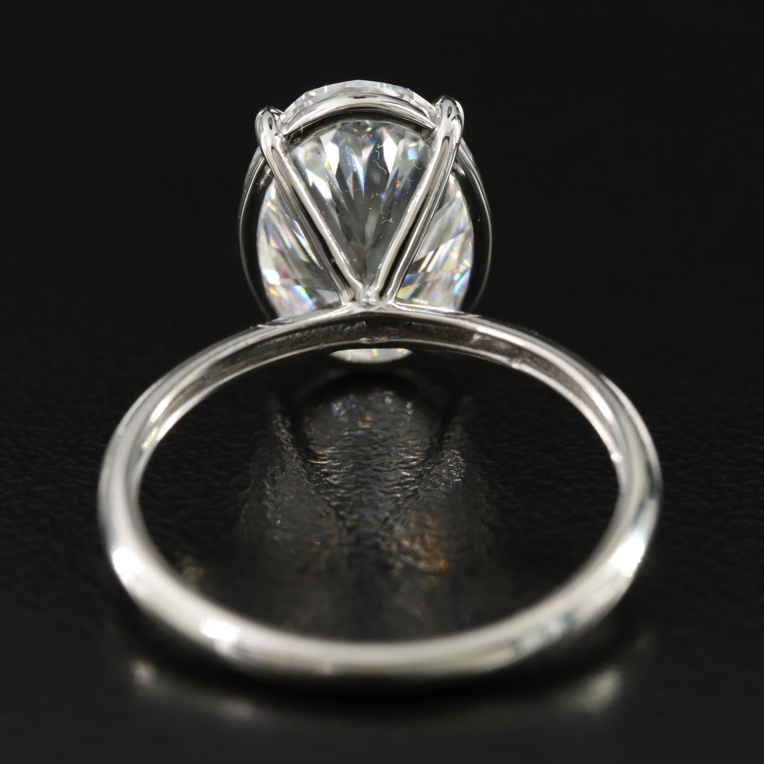 Platinum 4.07 CT Lab Grown Diamond Solitaire Ring with IGI Report