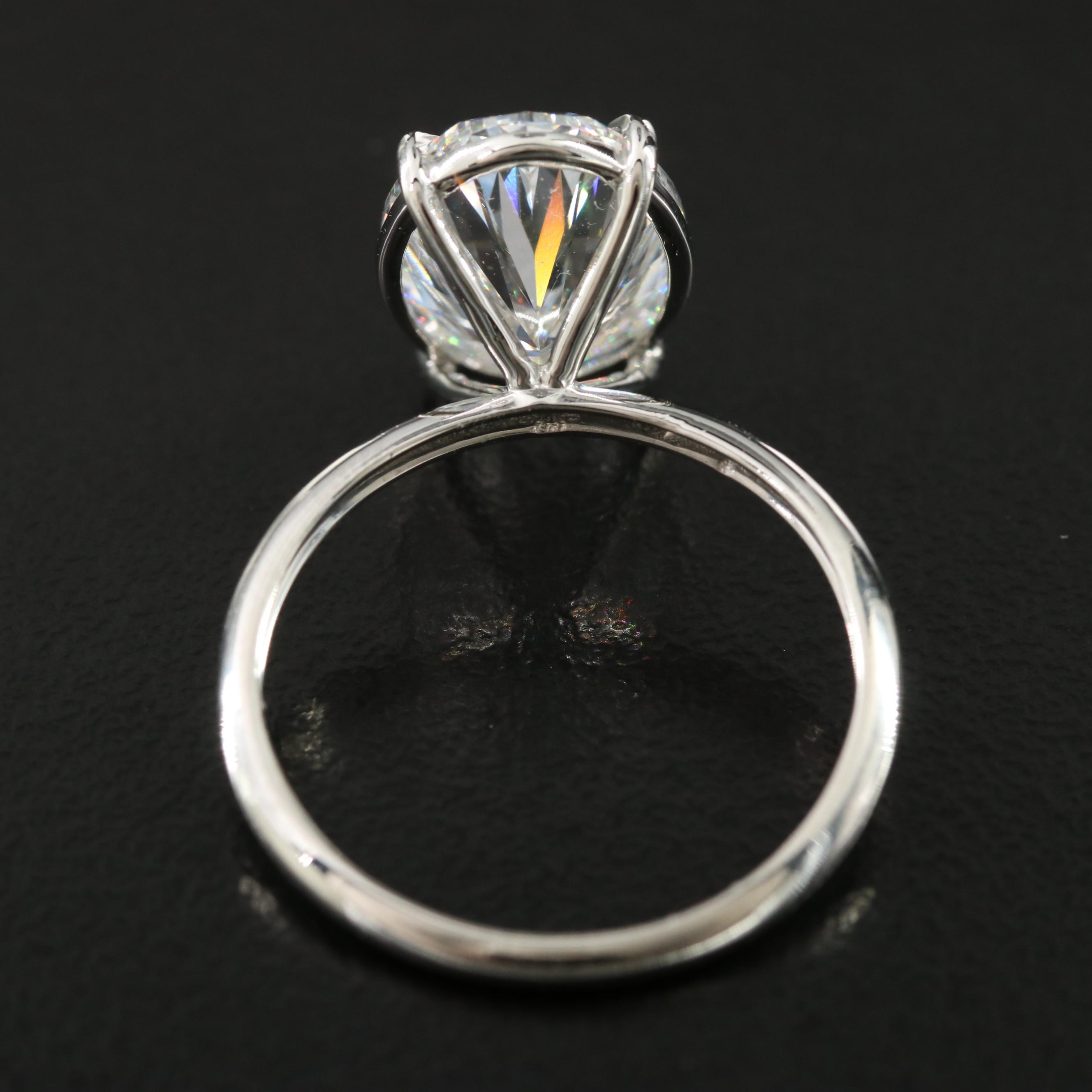 Platinum 4.07 CT Lab Grown Diamond Solitaire Ring with IGI Report