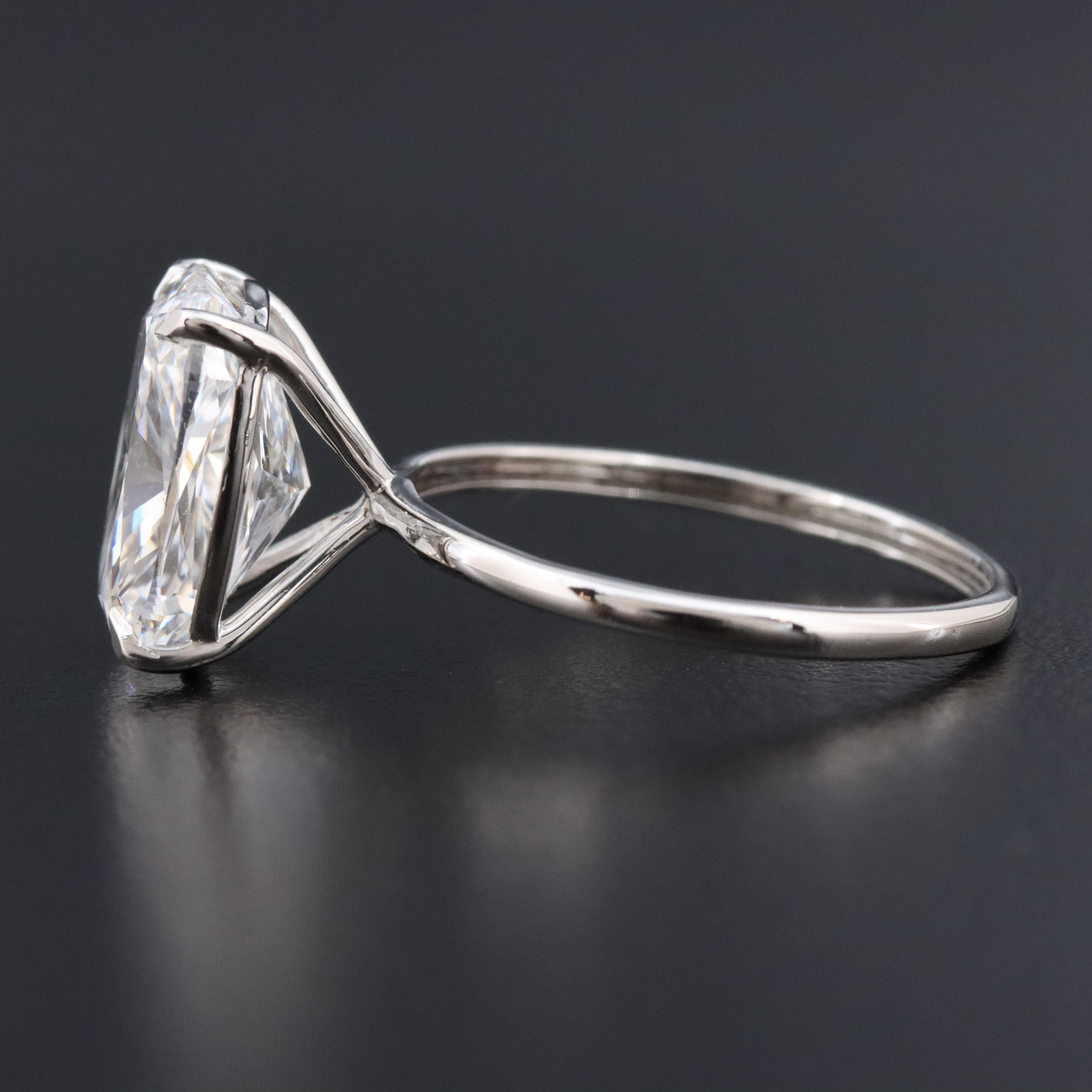 Platinum 4.51 CT Lab Grown Diamond Solitaire Ring with IGI Report