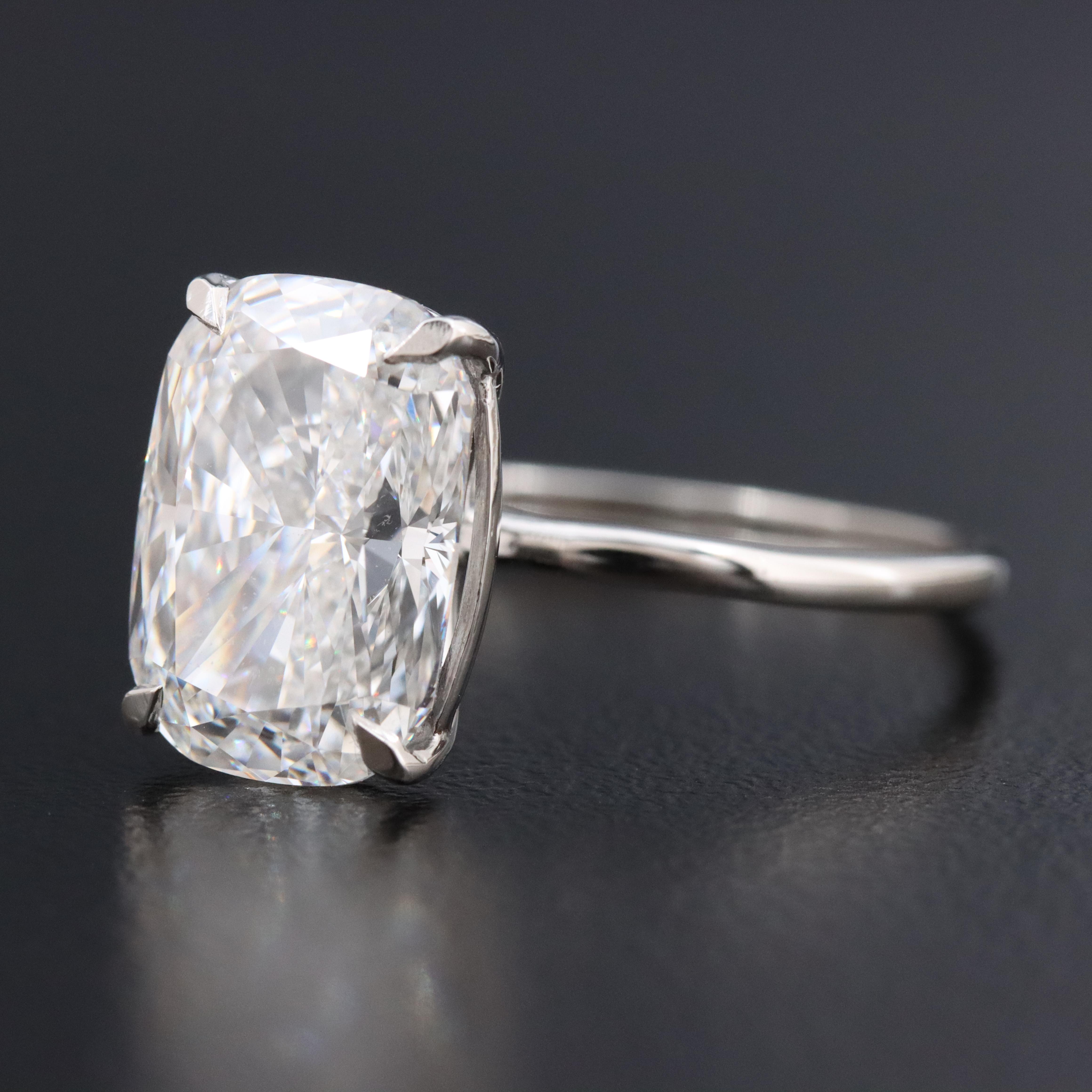 Platinum 4.51 CT Lab Grown Diamond Solitaire Ring with IGI Report