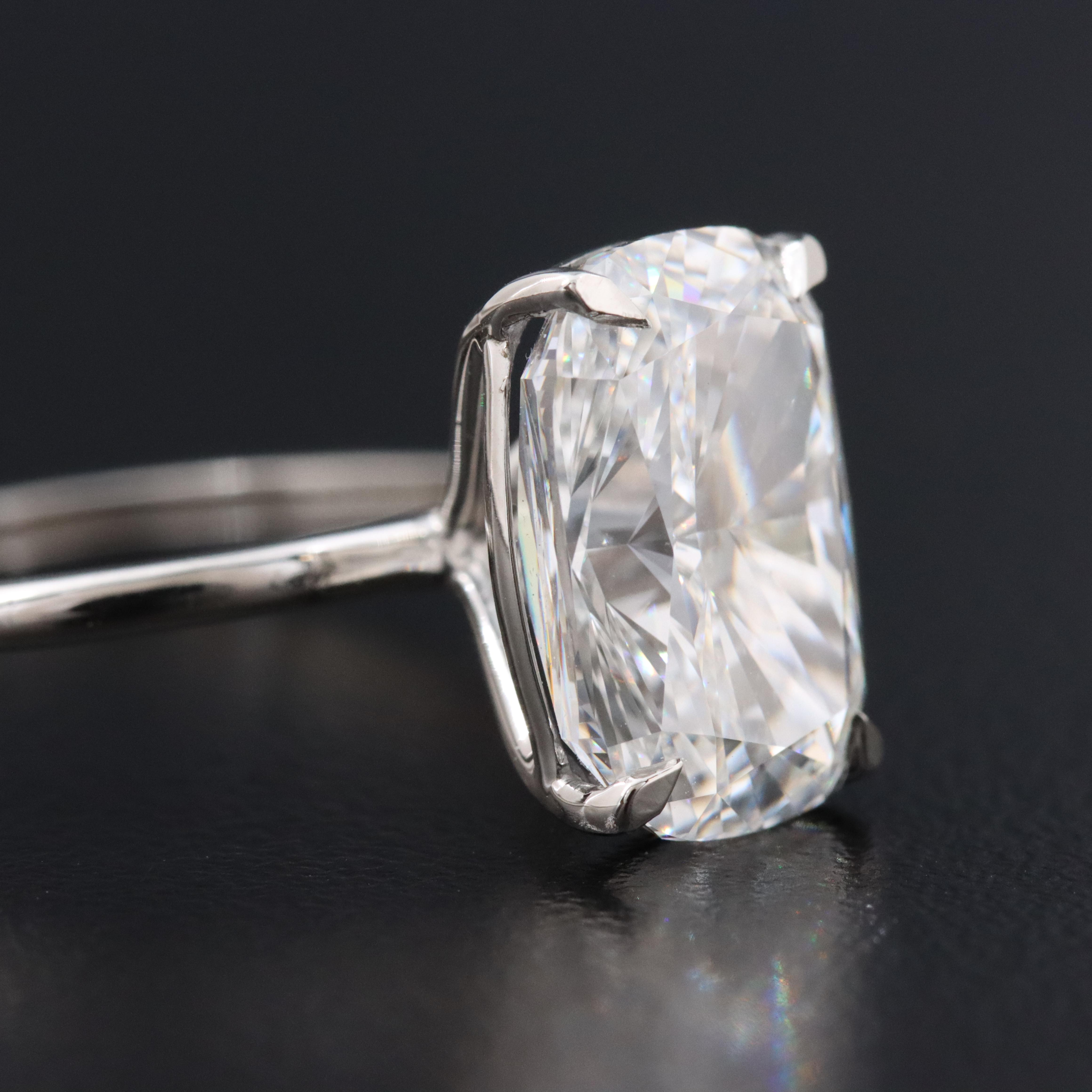 Platinum 4.51 CT Lab Grown Diamond Solitaire Ring with IGI Report