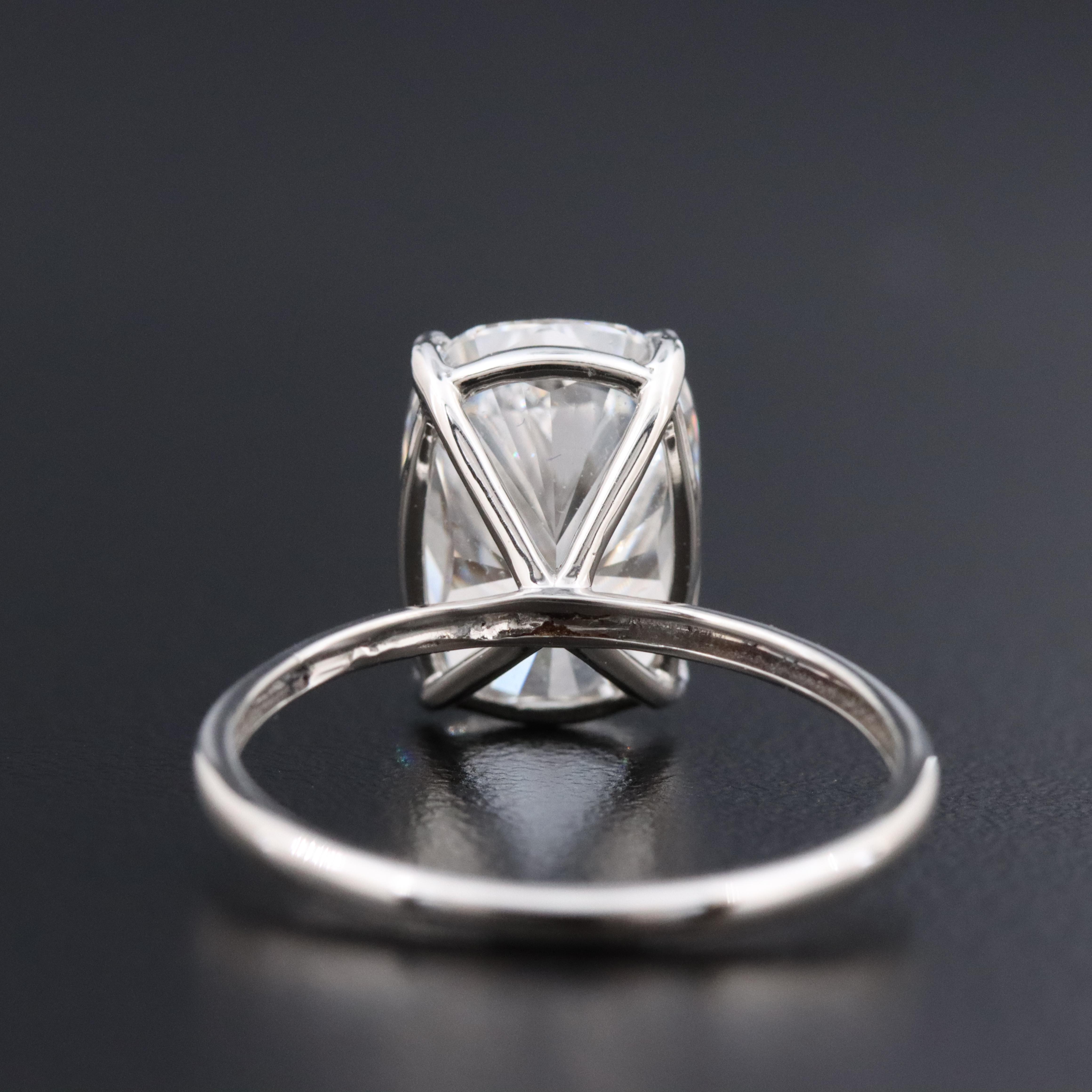 Platinum 4.51 CT Lab Grown Diamond Solitaire Ring with IGI Report