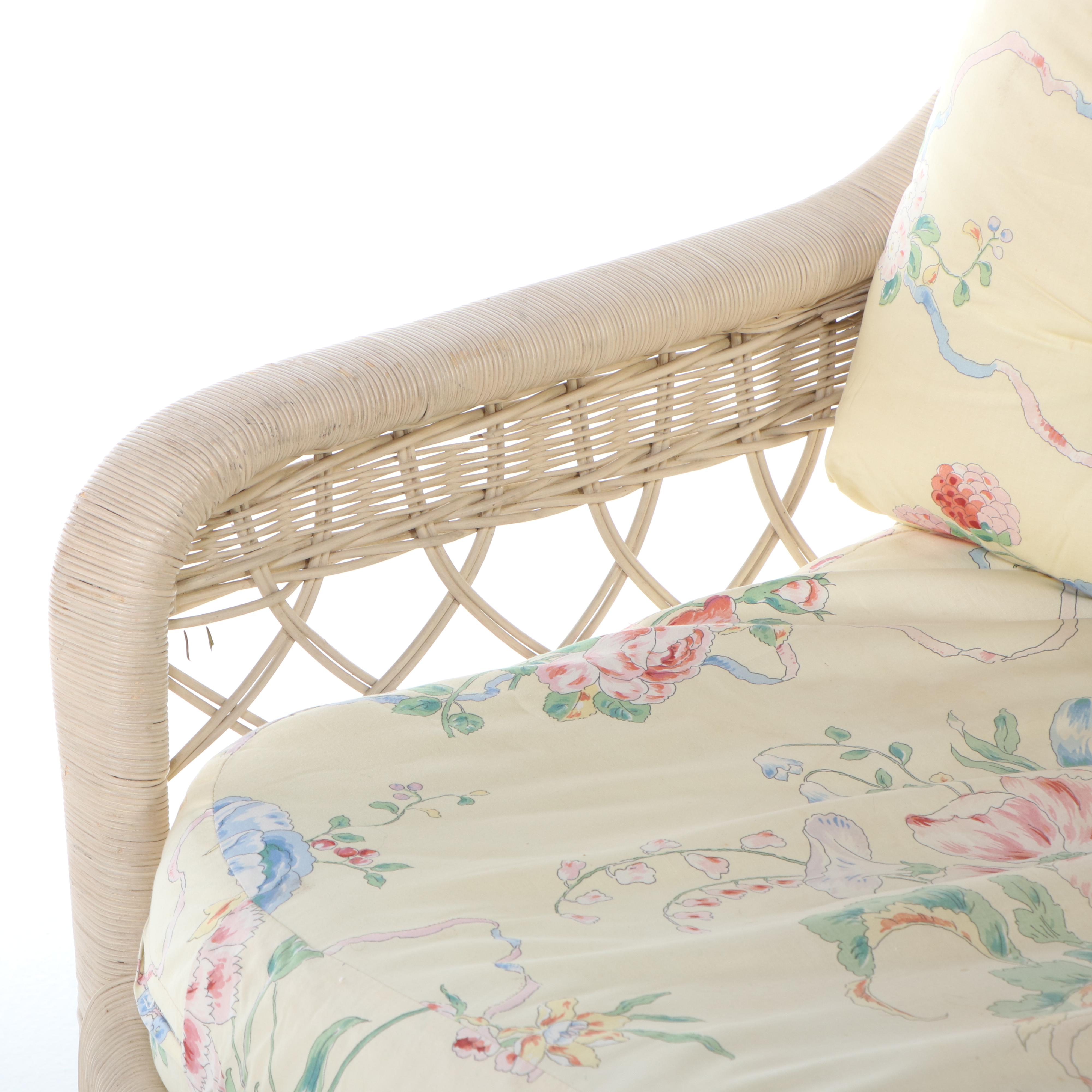 Five-Piece Ficks Reed Wicker Patio Lounge Set, Late 20th Century