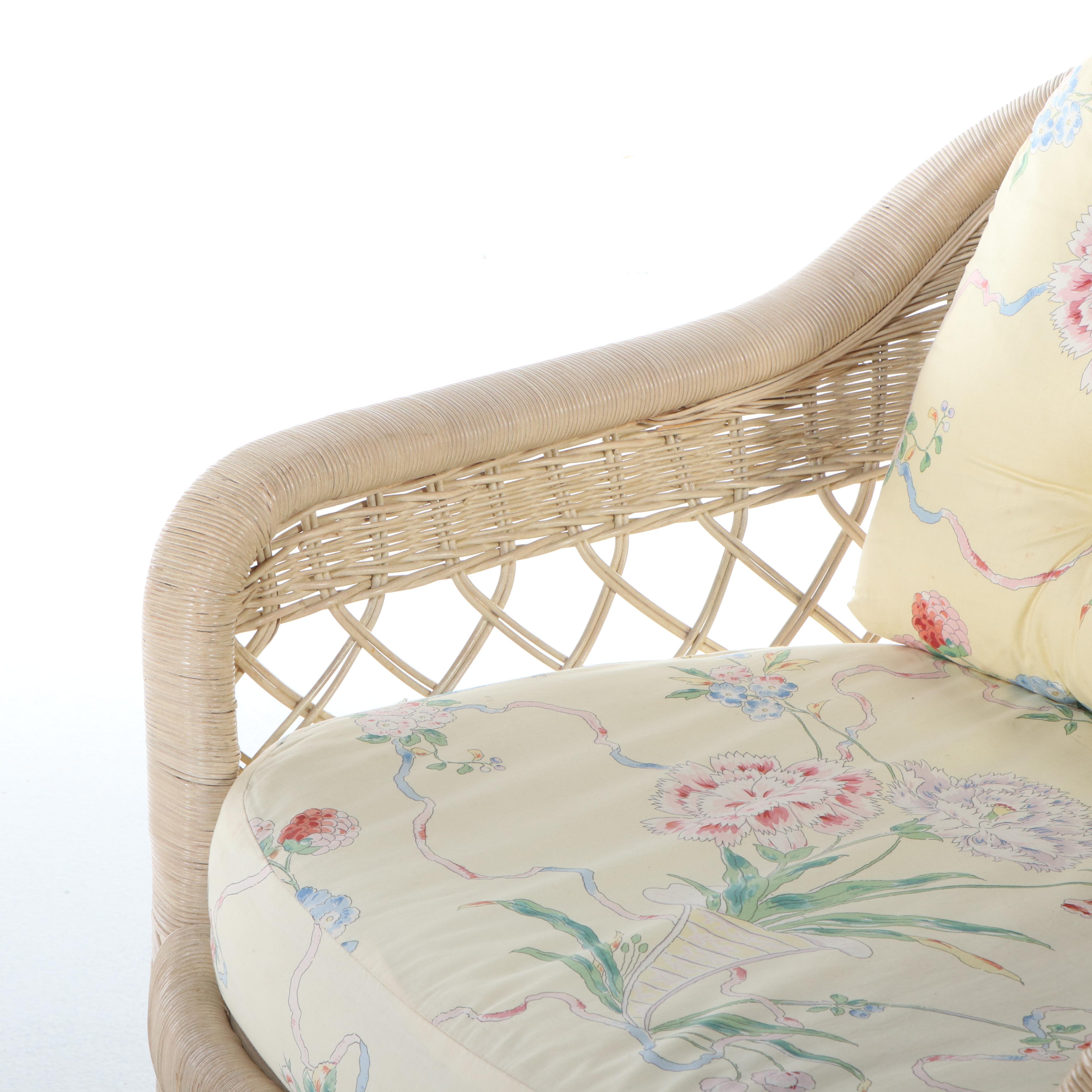 Five-Piece Ficks Reed Wicker Patio Lounge Set, Late 20th Century