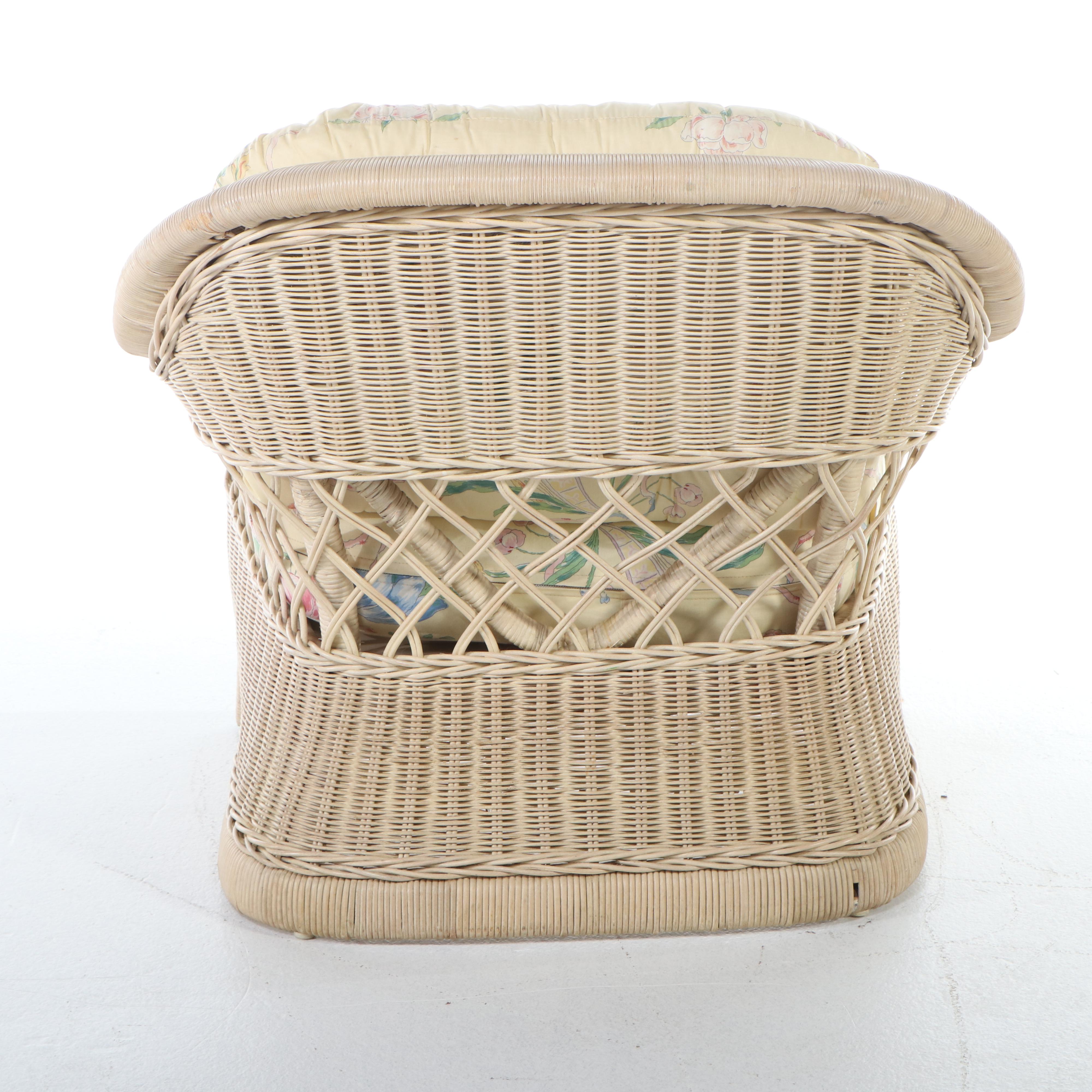 Five-Piece Ficks Reed Wicker Patio Lounge Set, Late 20th Century