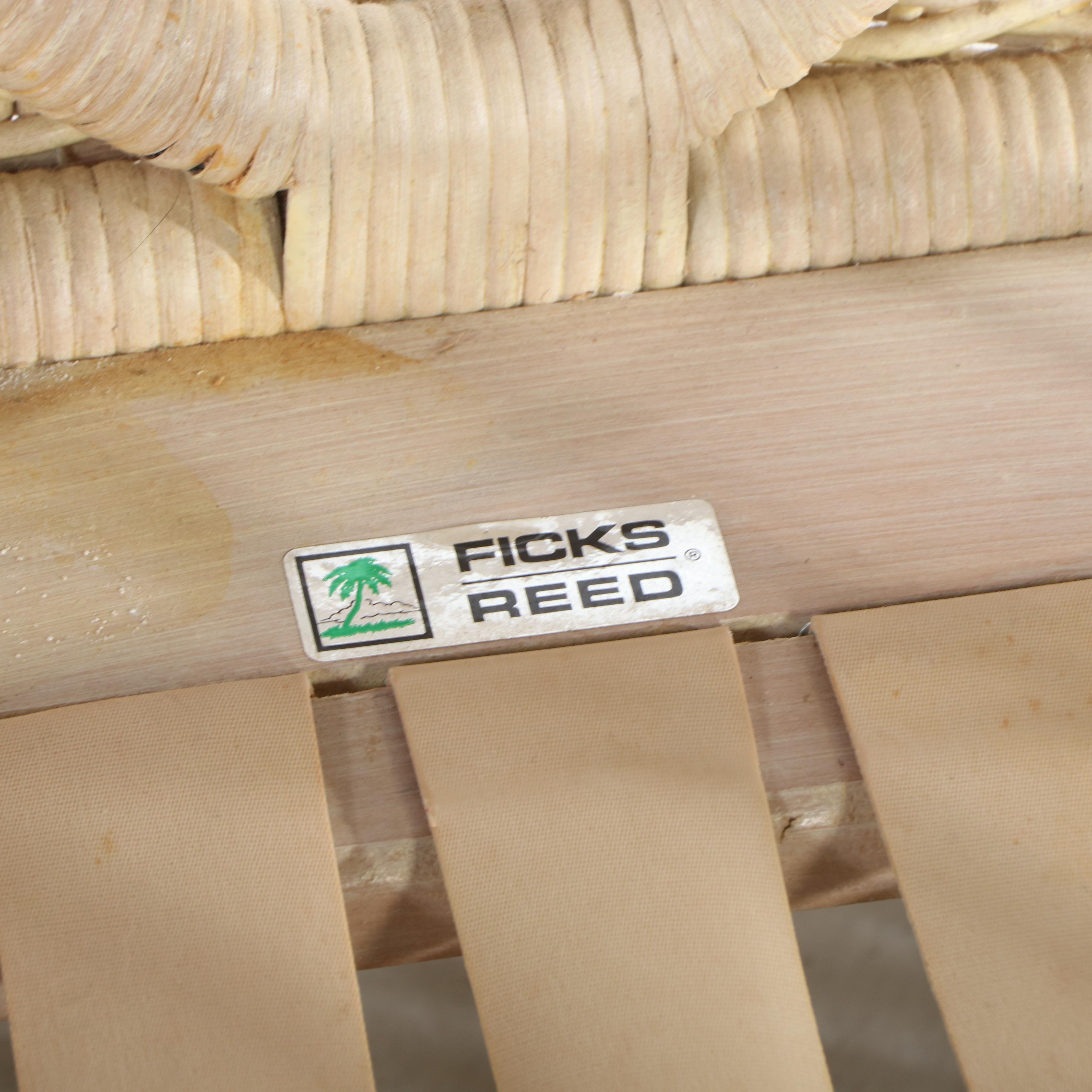 Five-Piece Ficks Reed Wicker Patio Lounge Set, Late 20th Century