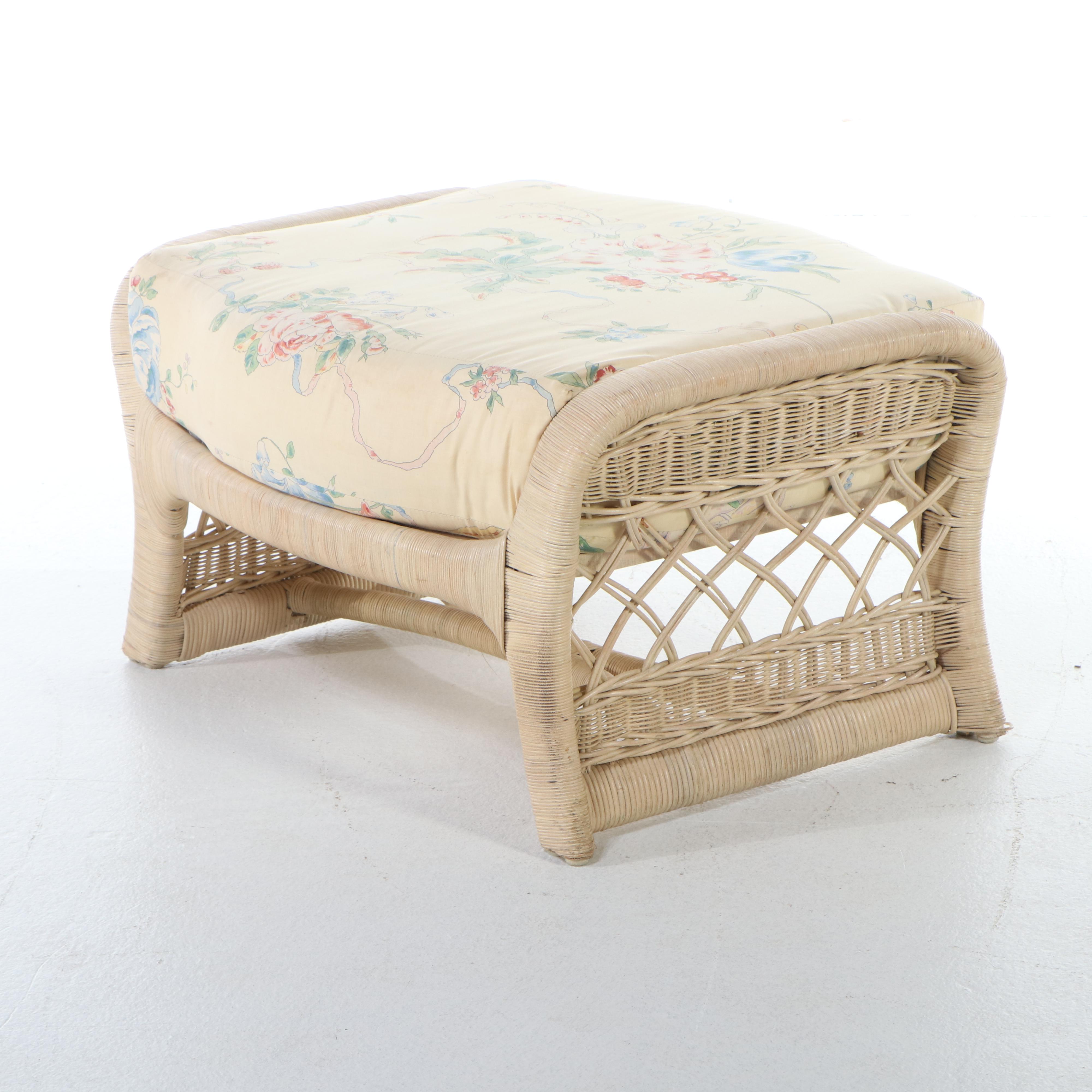 Five-Piece Ficks Reed Wicker Patio Lounge Set, Late 20th Century