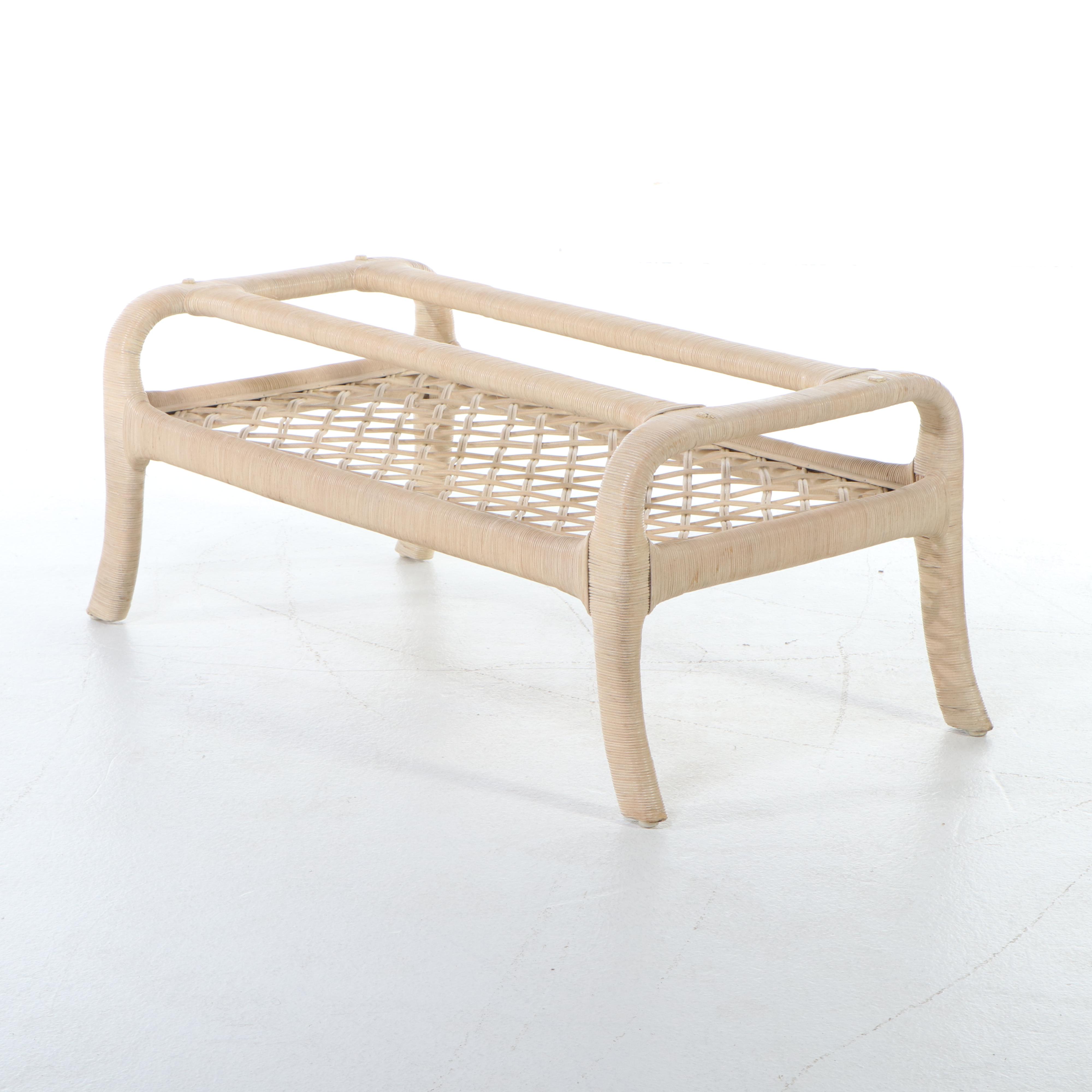 Five-Piece Ficks Reed Wicker Patio Lounge Set, Late 20th Century