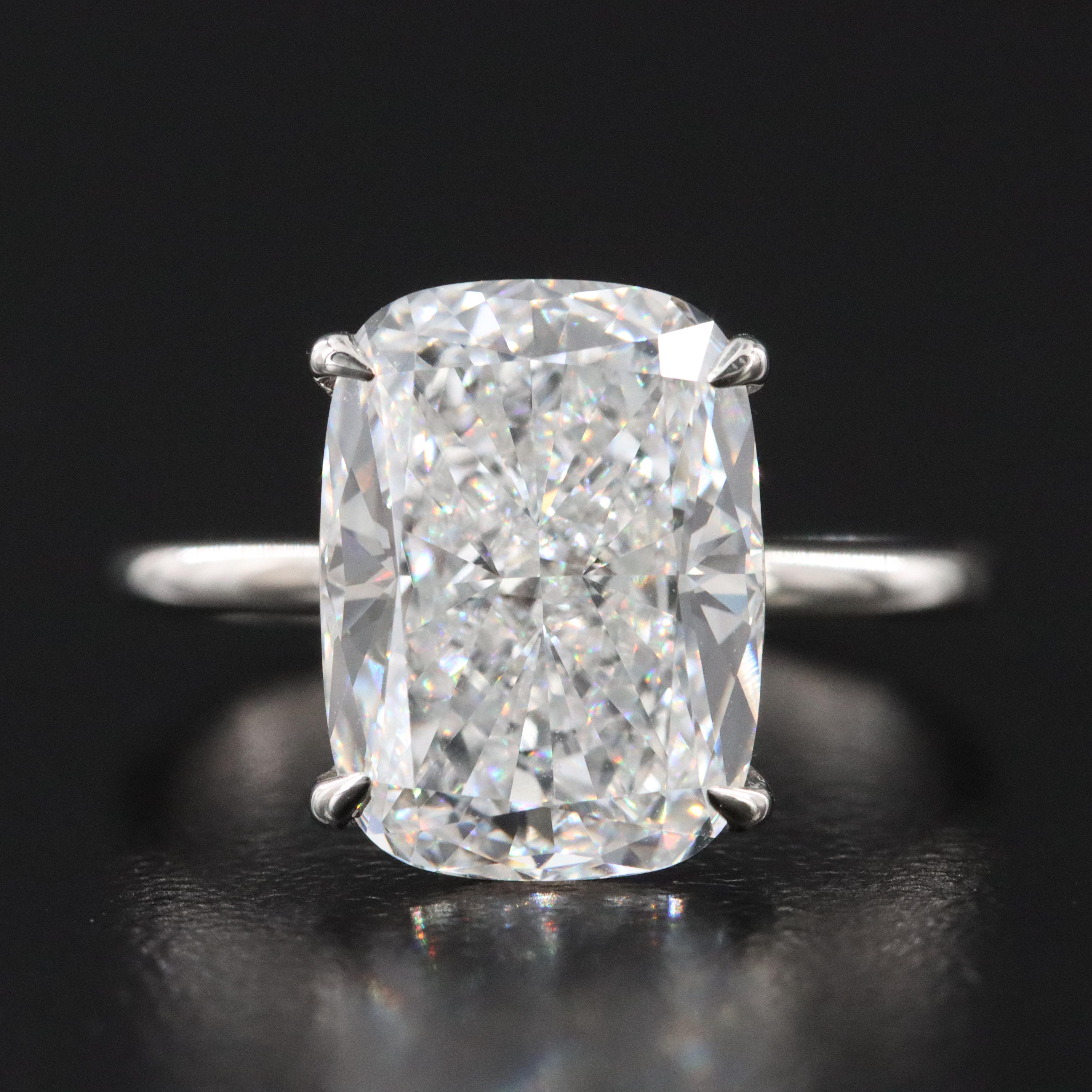 Platinum 5.28 CT Lab Grown Diamond Solitaire Ring with IGI Report