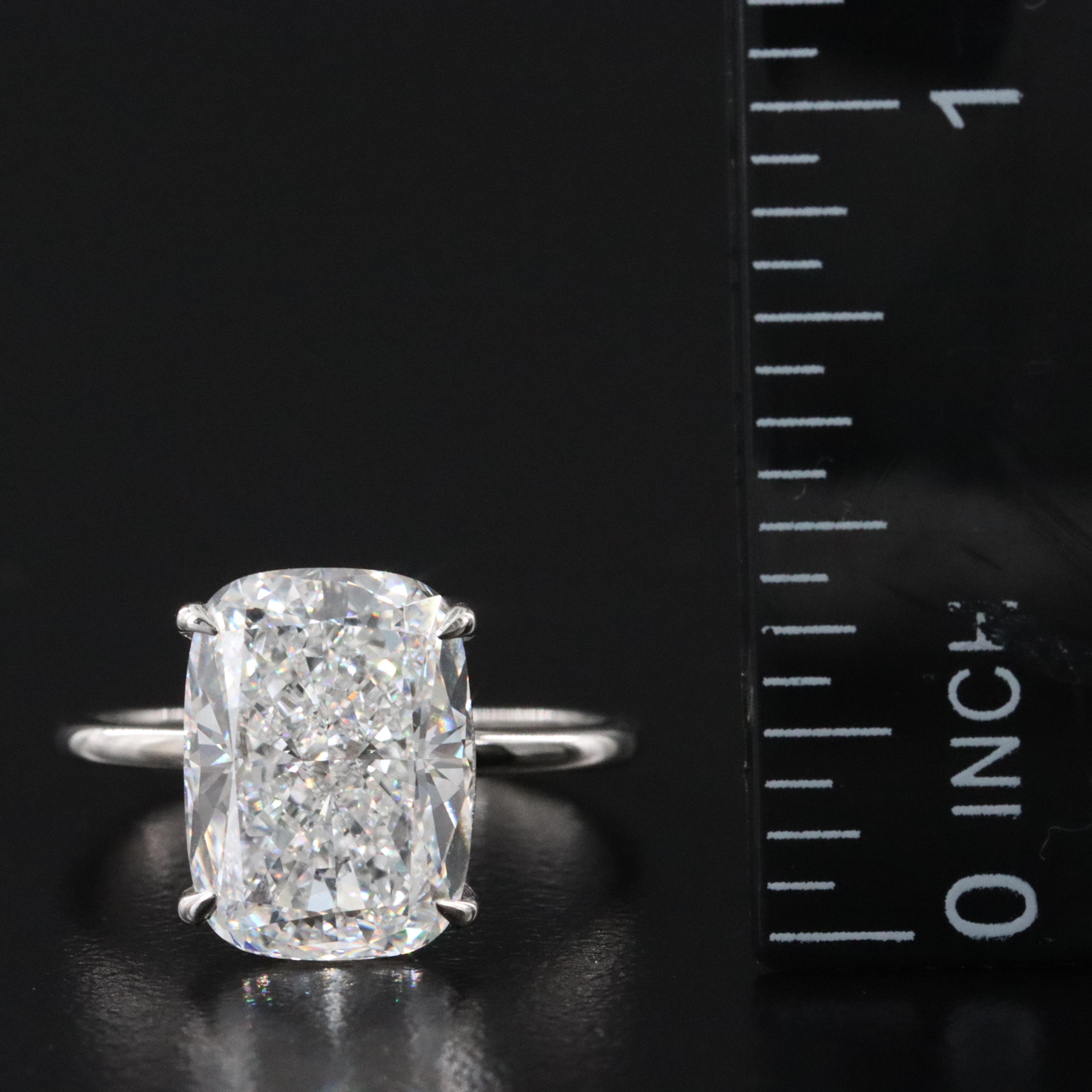 Platinum 5.28 CT Lab Grown Diamond Solitaire Ring with IGI Report