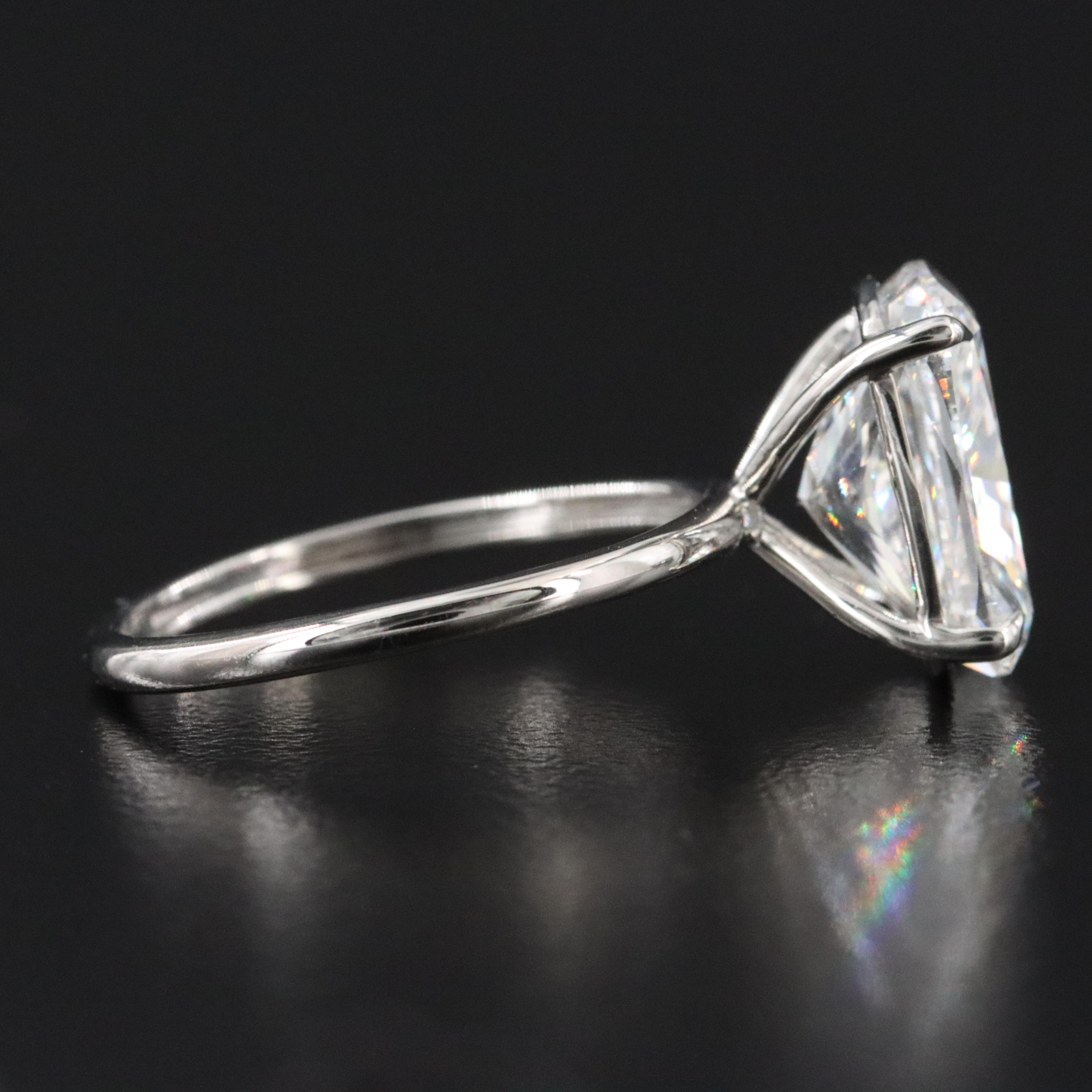 Platinum 5.28 CT Lab Grown Diamond Solitaire Ring with IGI Report