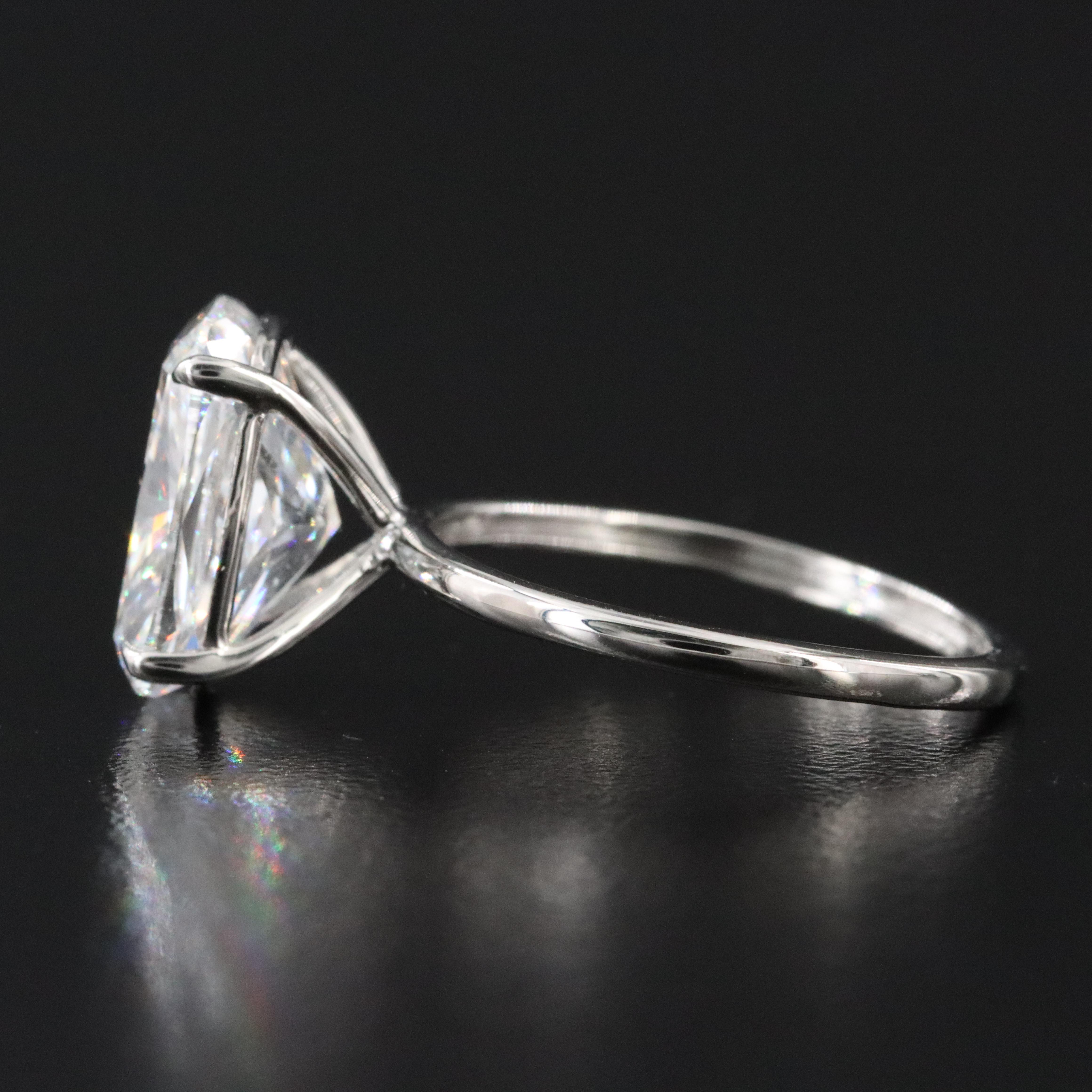 Platinum 5.28 CT Lab Grown Diamond Solitaire Ring with IGI Report