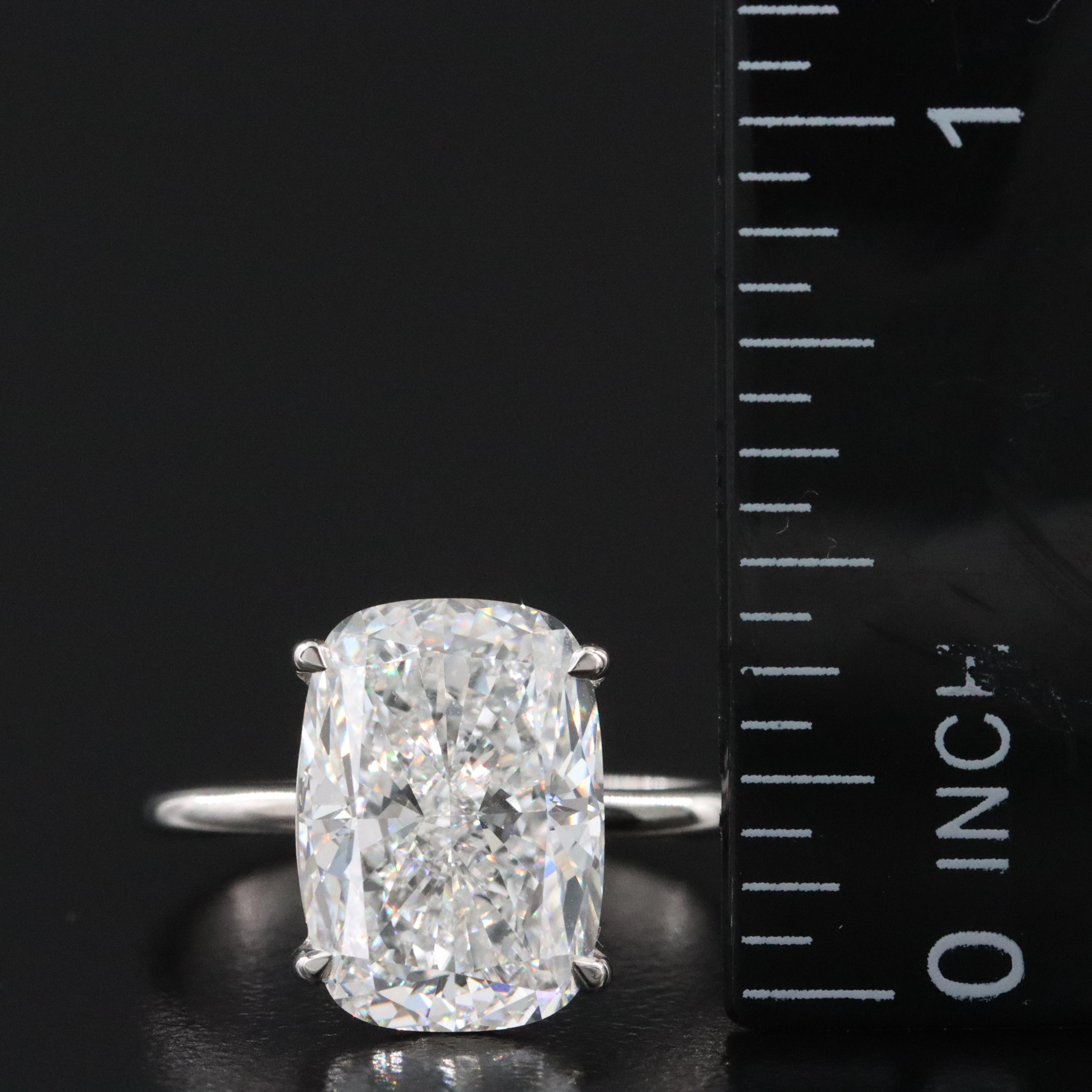 Platinum 5.28 CT Lab Grown Diamond Solitaire Ring with IGI Report