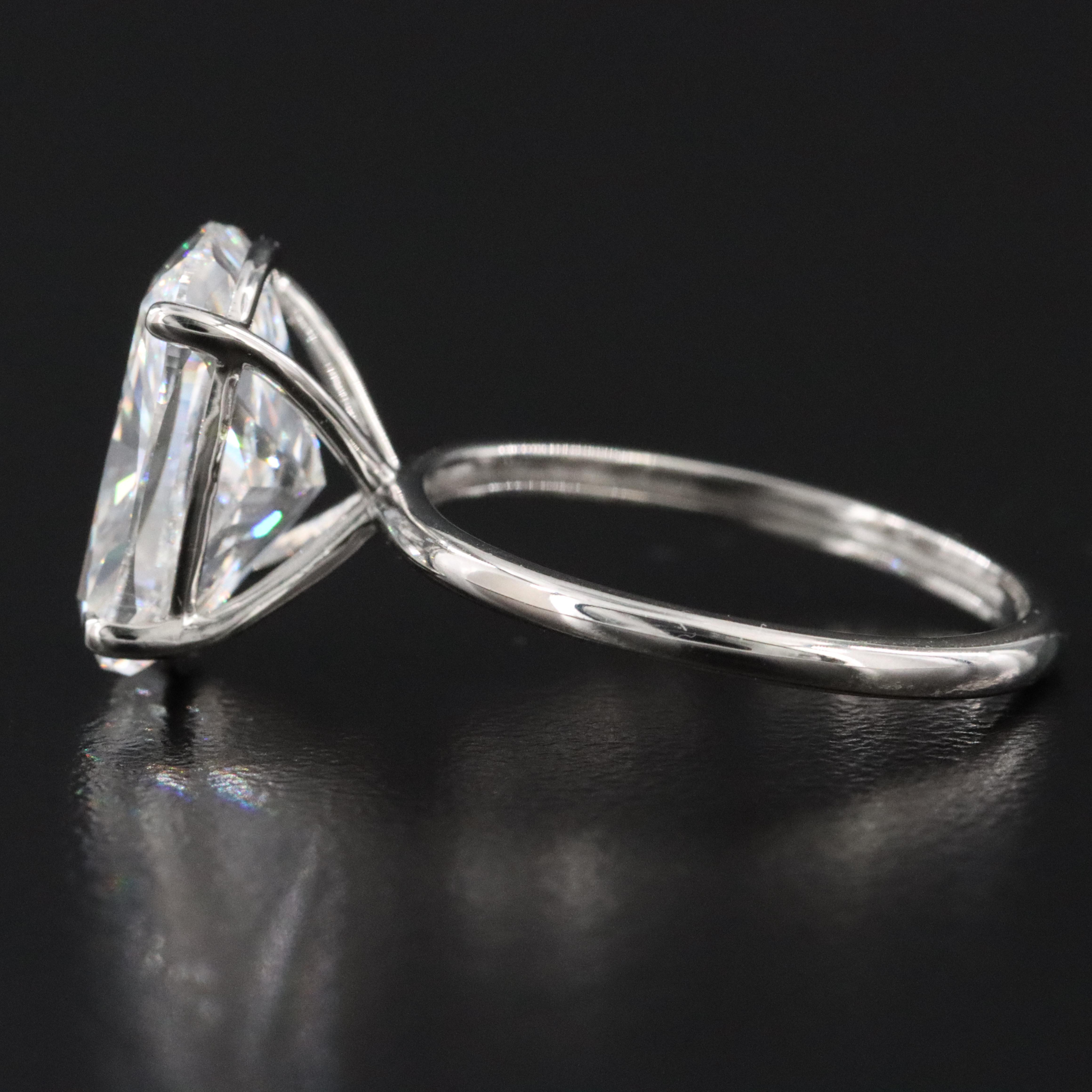 Platinum 5.28 CT Lab Grown Diamond Solitaire Ring with IGI Report