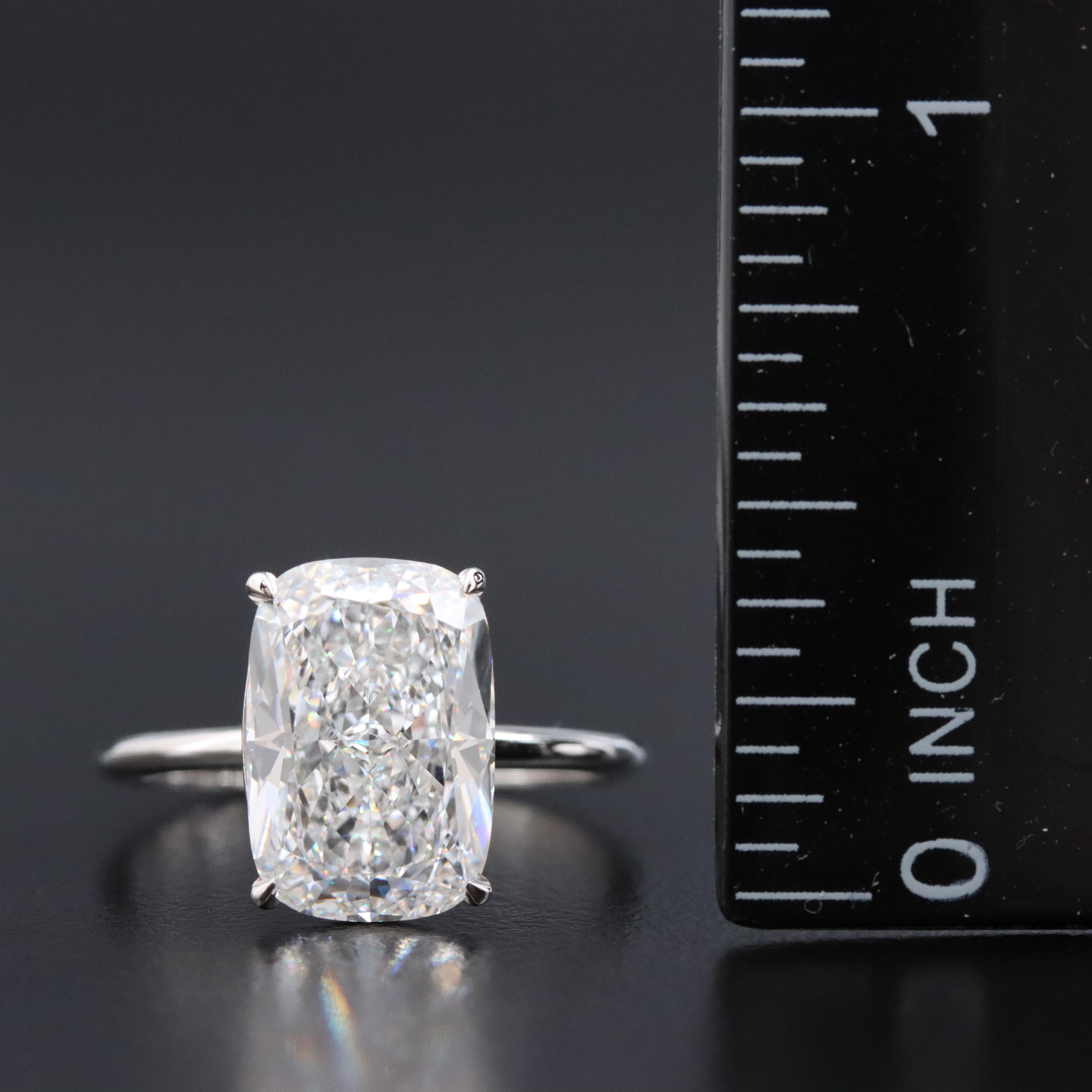 Platinum 4.59 CT Lab Grown Diamond Solitaire Ring with IGI Report