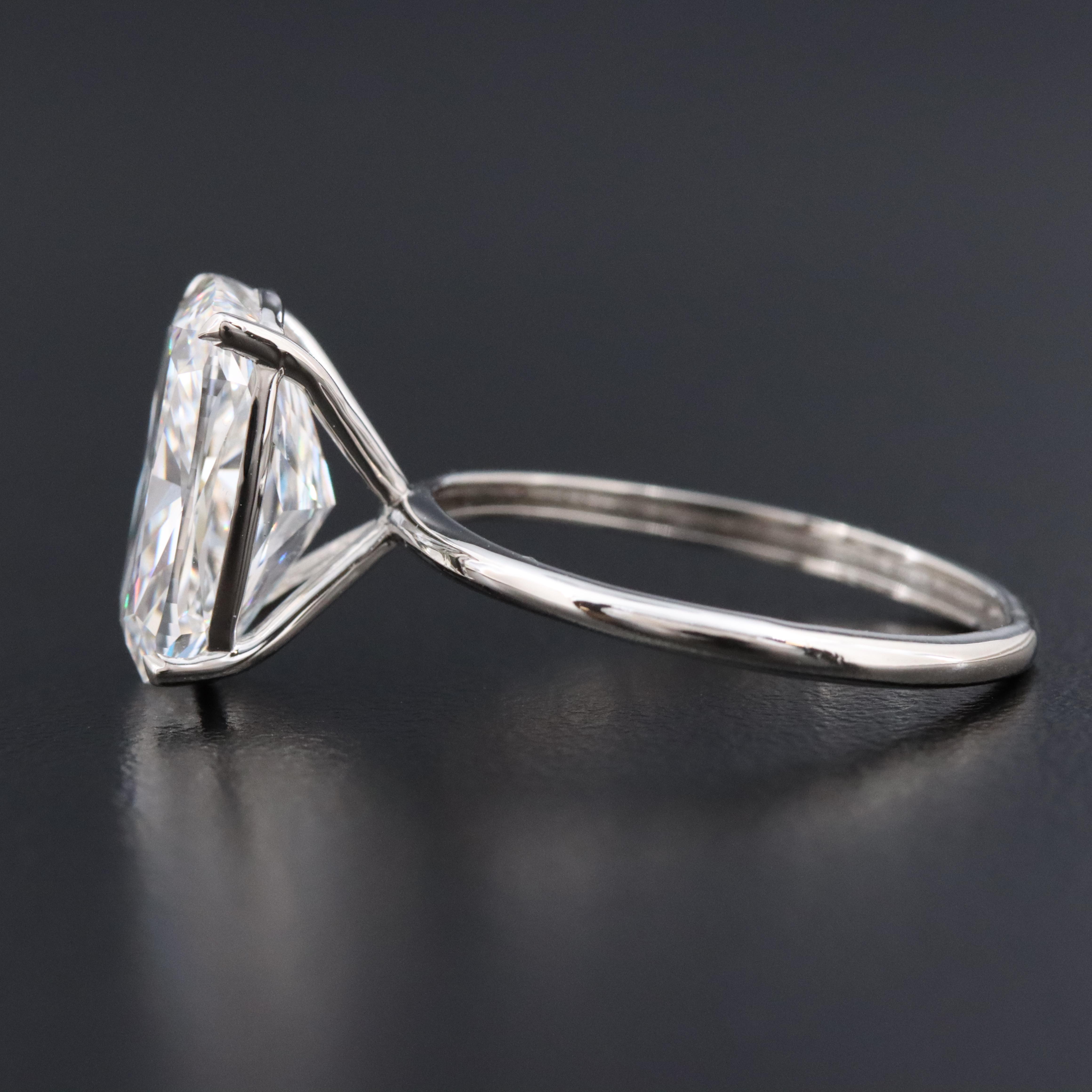 Platinum 4.59 CT Lab Grown Diamond Solitaire Ring with IGI Report