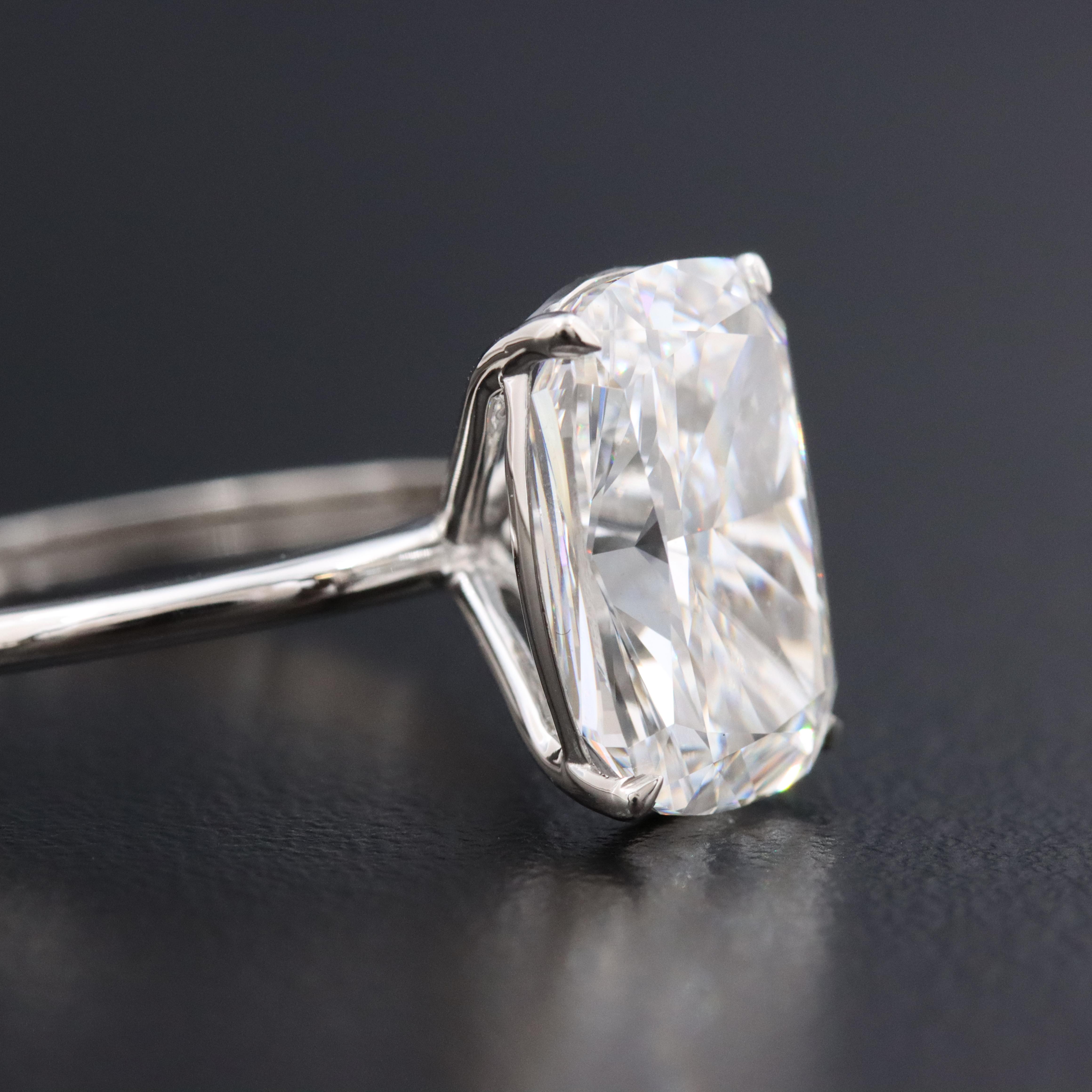 Platinum 4.59 CT Lab Grown Diamond Solitaire Ring with IGI Report