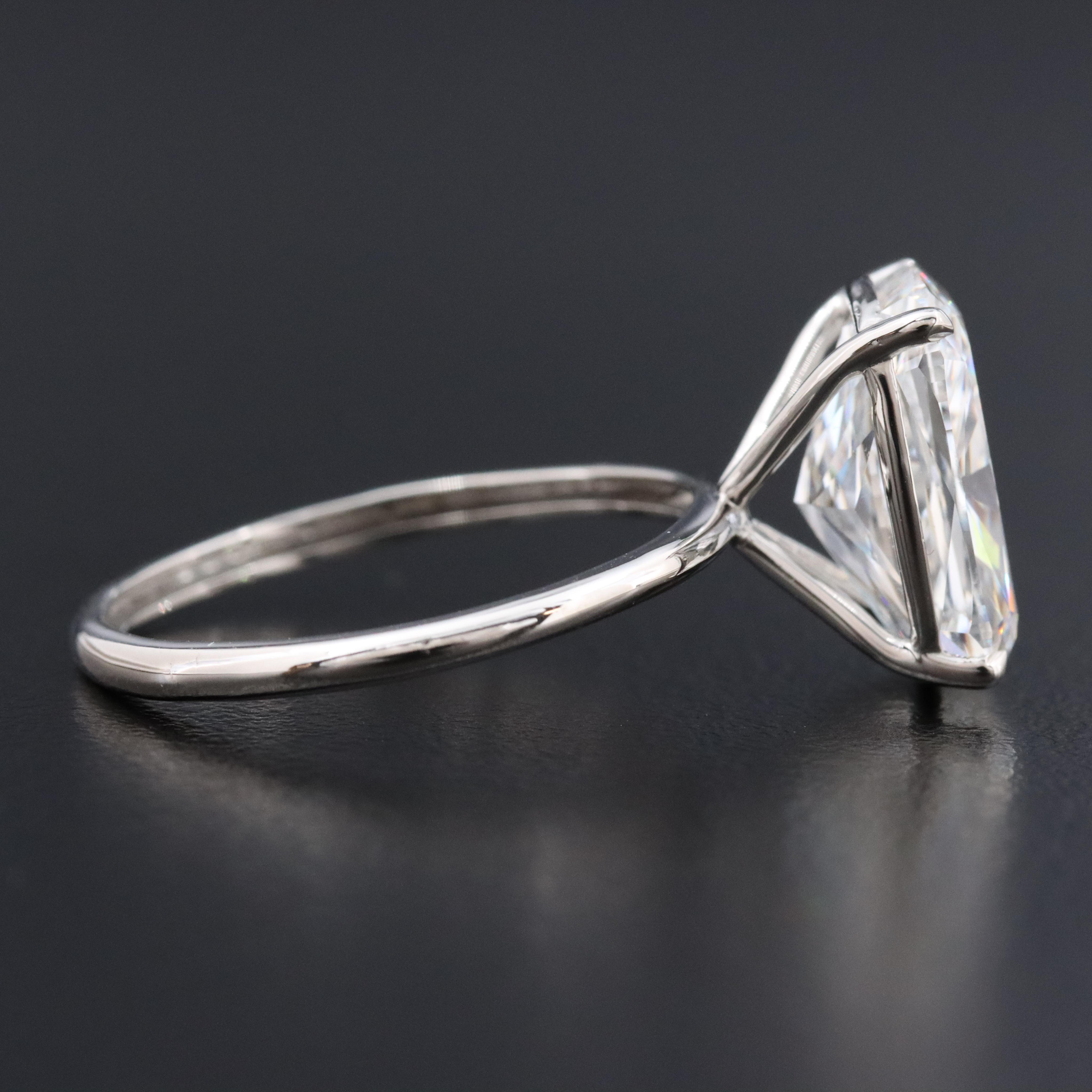 Platinum 4.59 CT Lab Grown Diamond Solitaire Ring with IGI Report