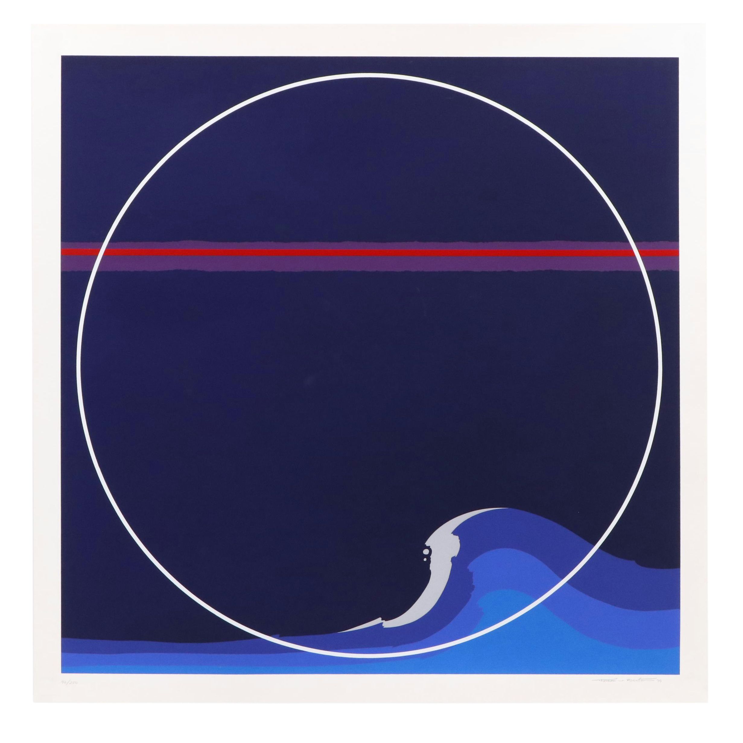 Thomas Whelan Benton Abstract Serigraph "White Cap," 1979