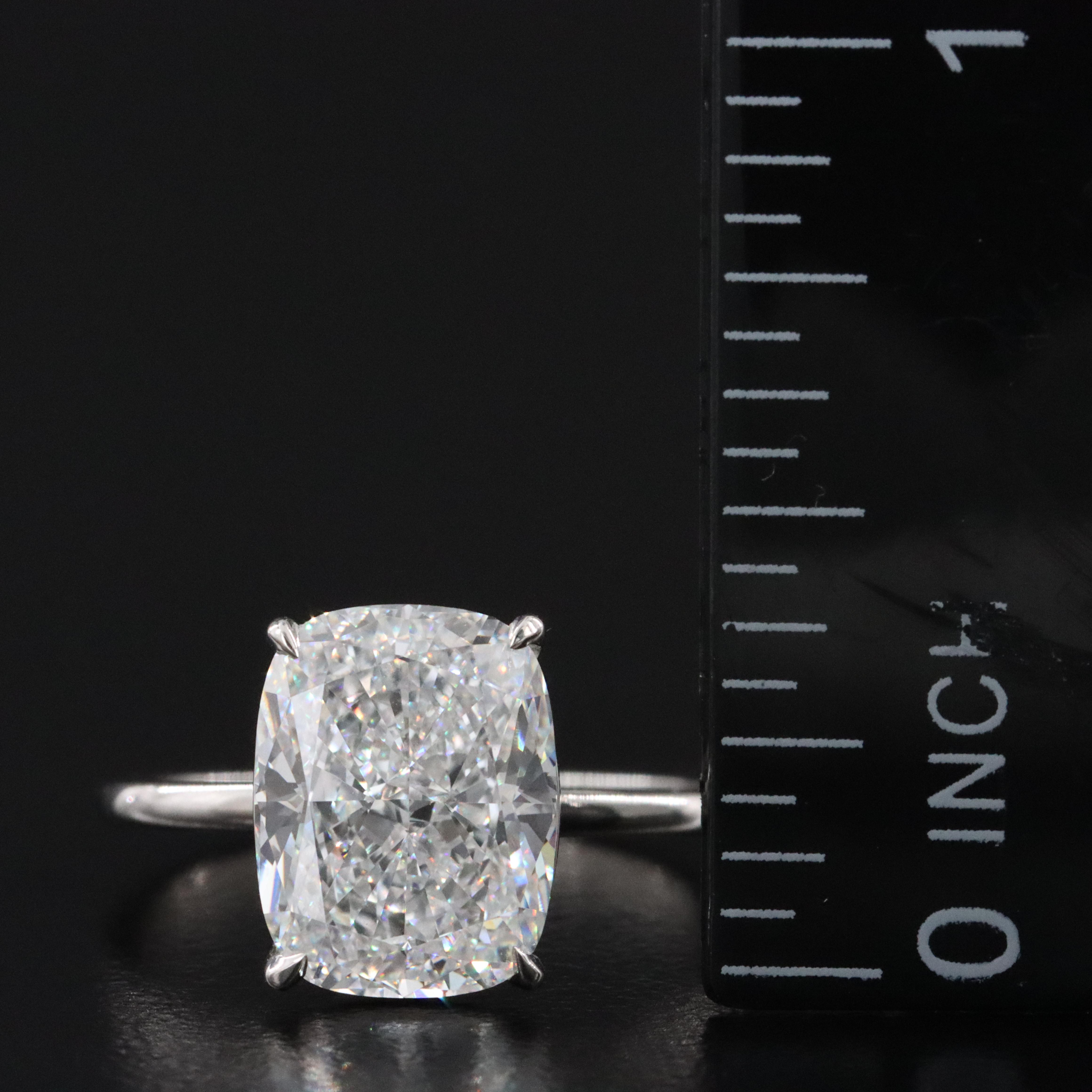 Platinum 4.34 CT Lab Grown Diamond Solitaire Ring with IGI Report