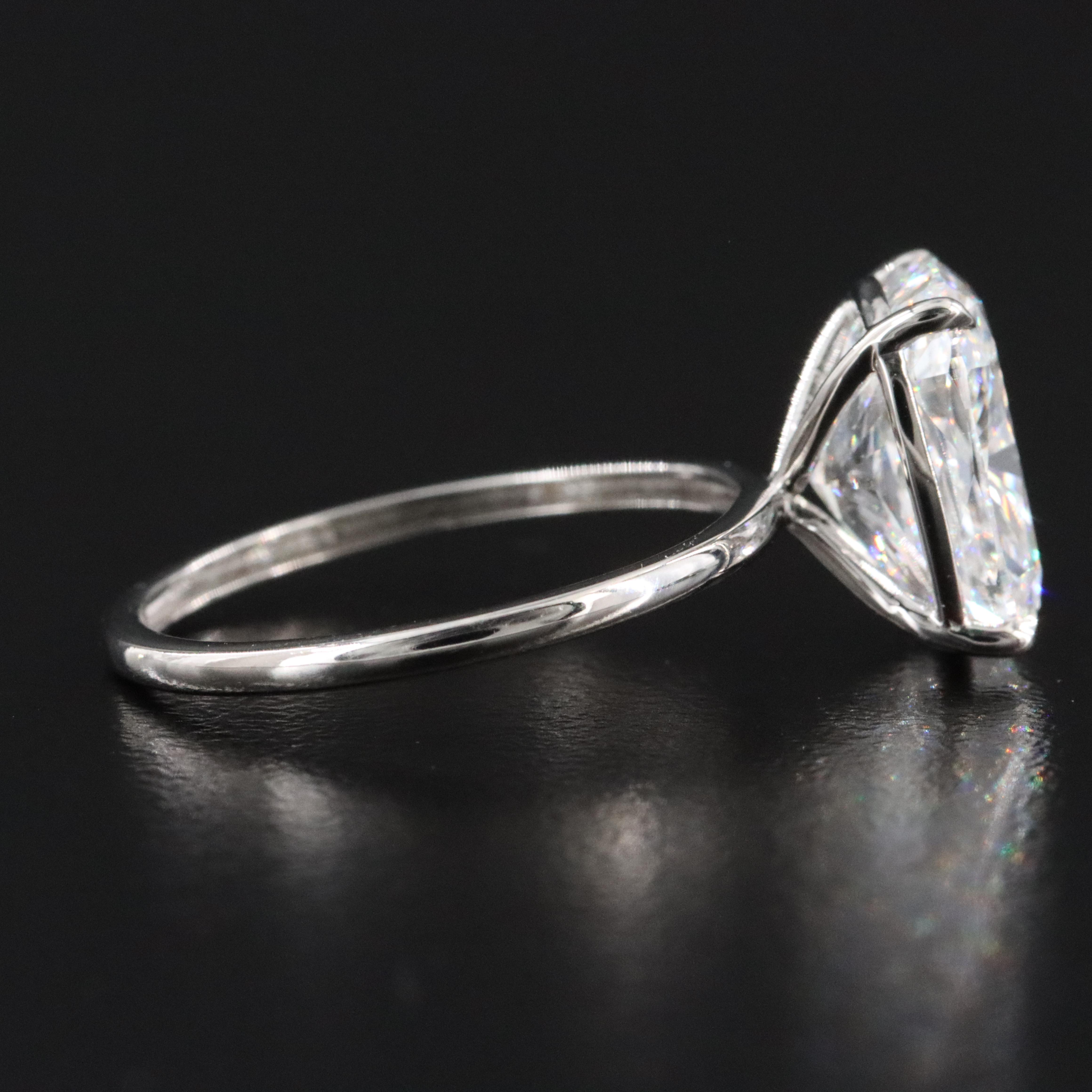 Platinum 4.34 CT Lab Grown Diamond Solitaire Ring with IGI Report