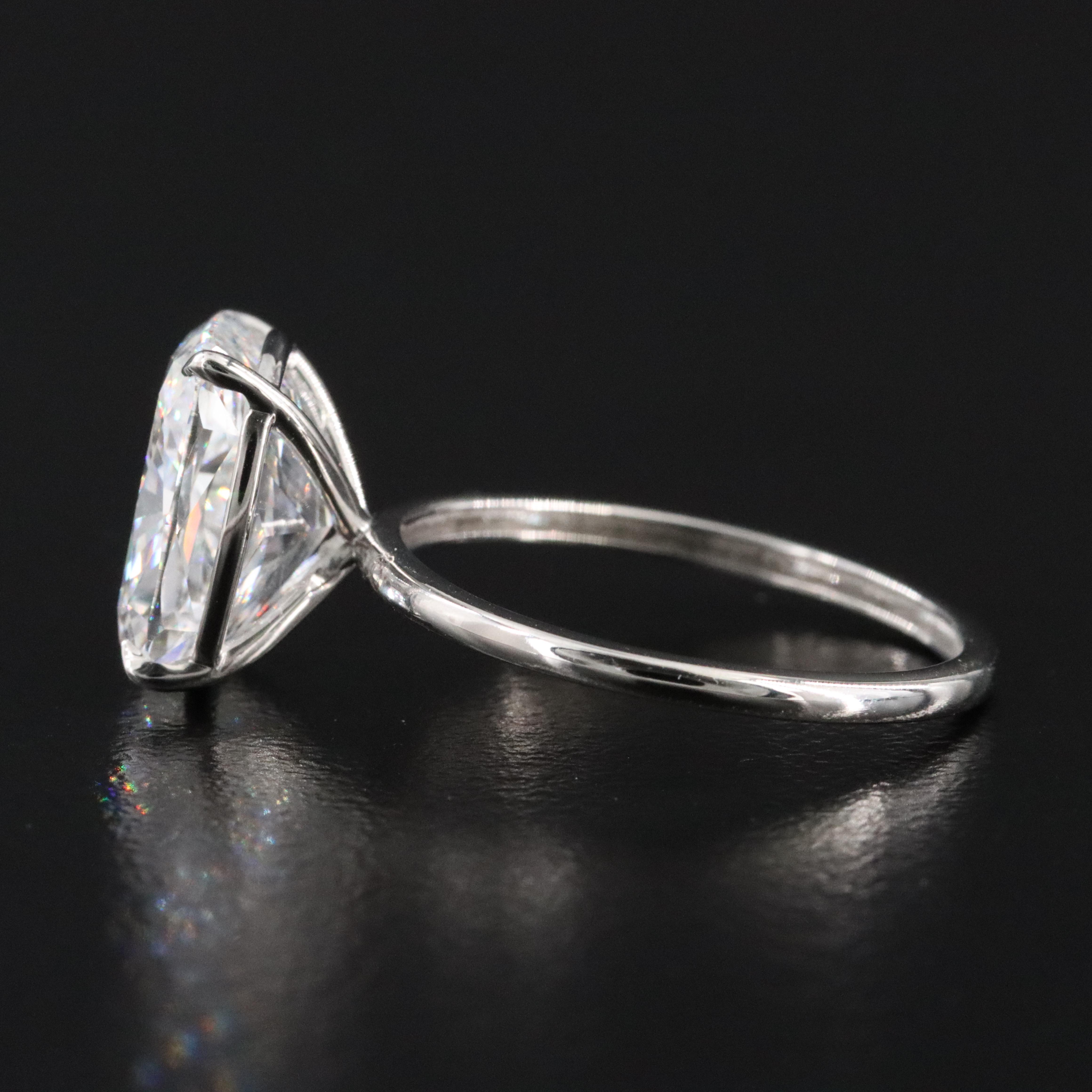 Platinum 4.34 CT Lab Grown Diamond Solitaire Ring with IGI Report