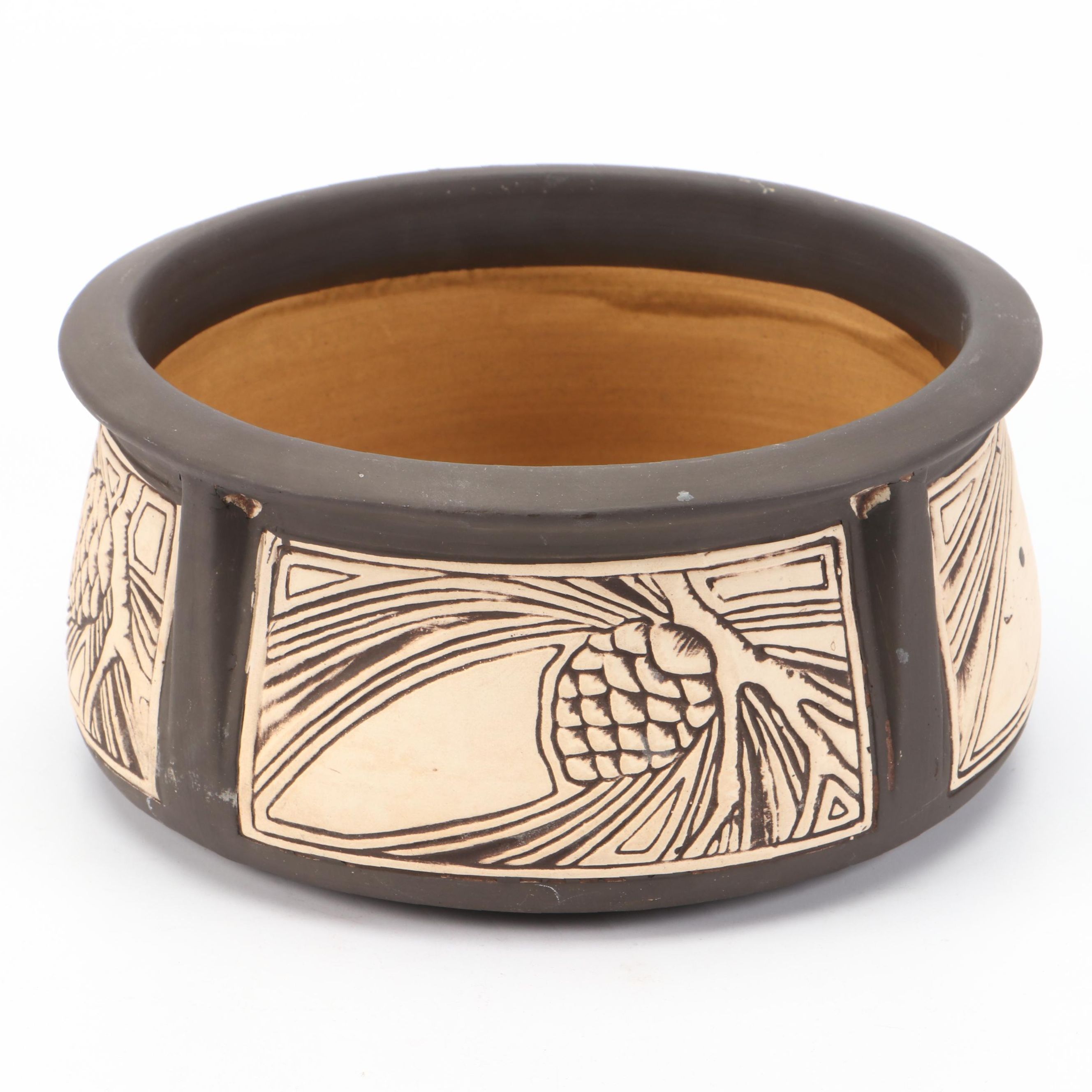 Weller Claywood Bowl, Early 20th Century