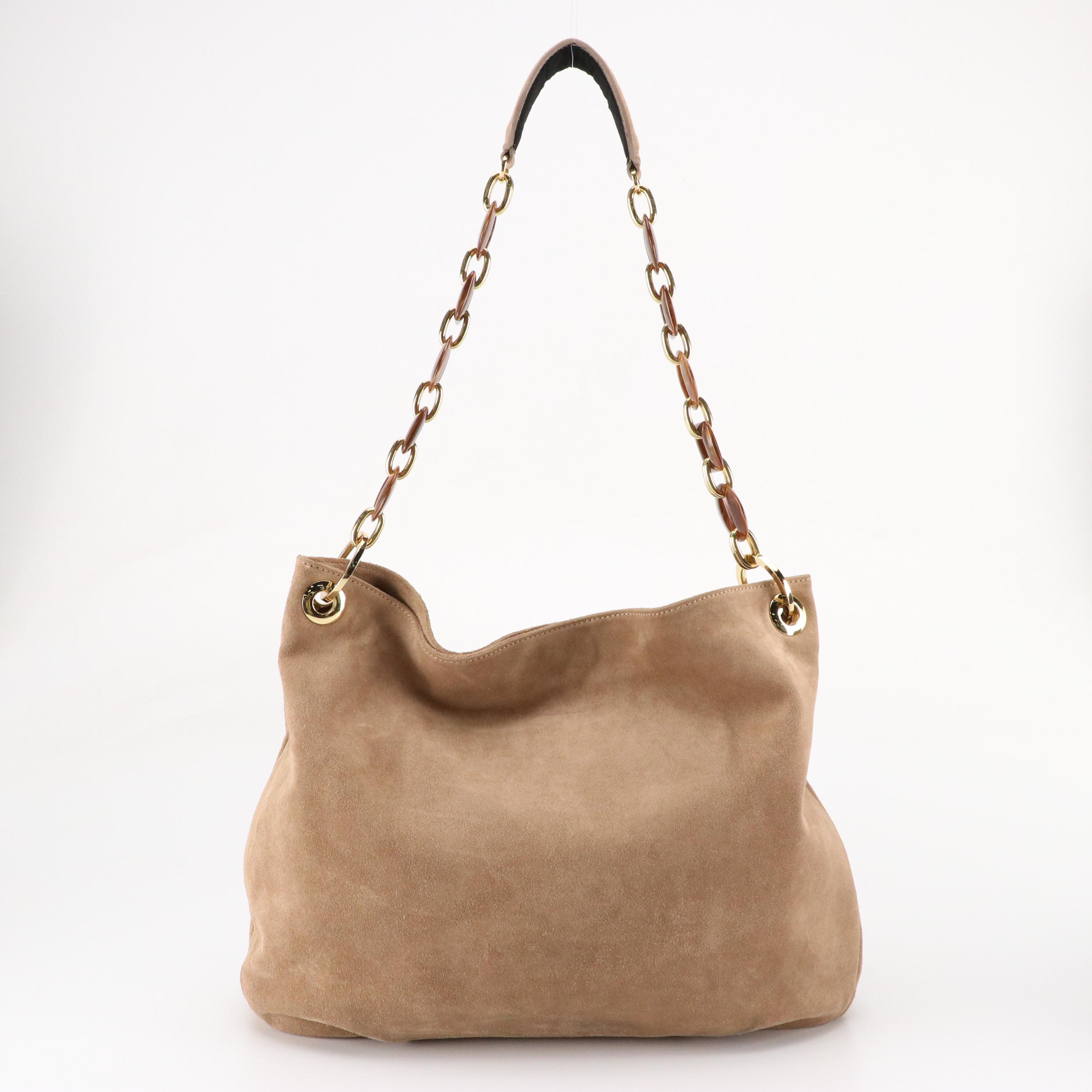 Kelly-Tooke Harley Slouchy Hobo Bag in "Topo" Suede with Tassel Charm