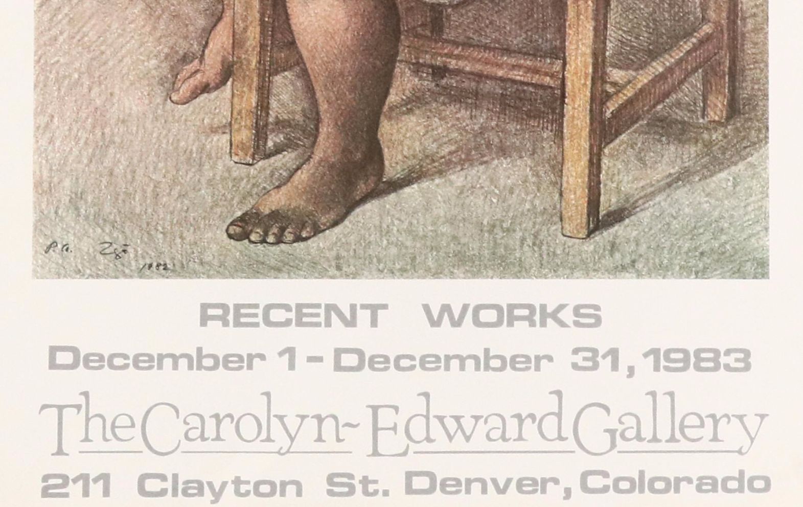 Francisco Zuñiga Offset Lithograph Exhibition Poster "Recent Works," 1983