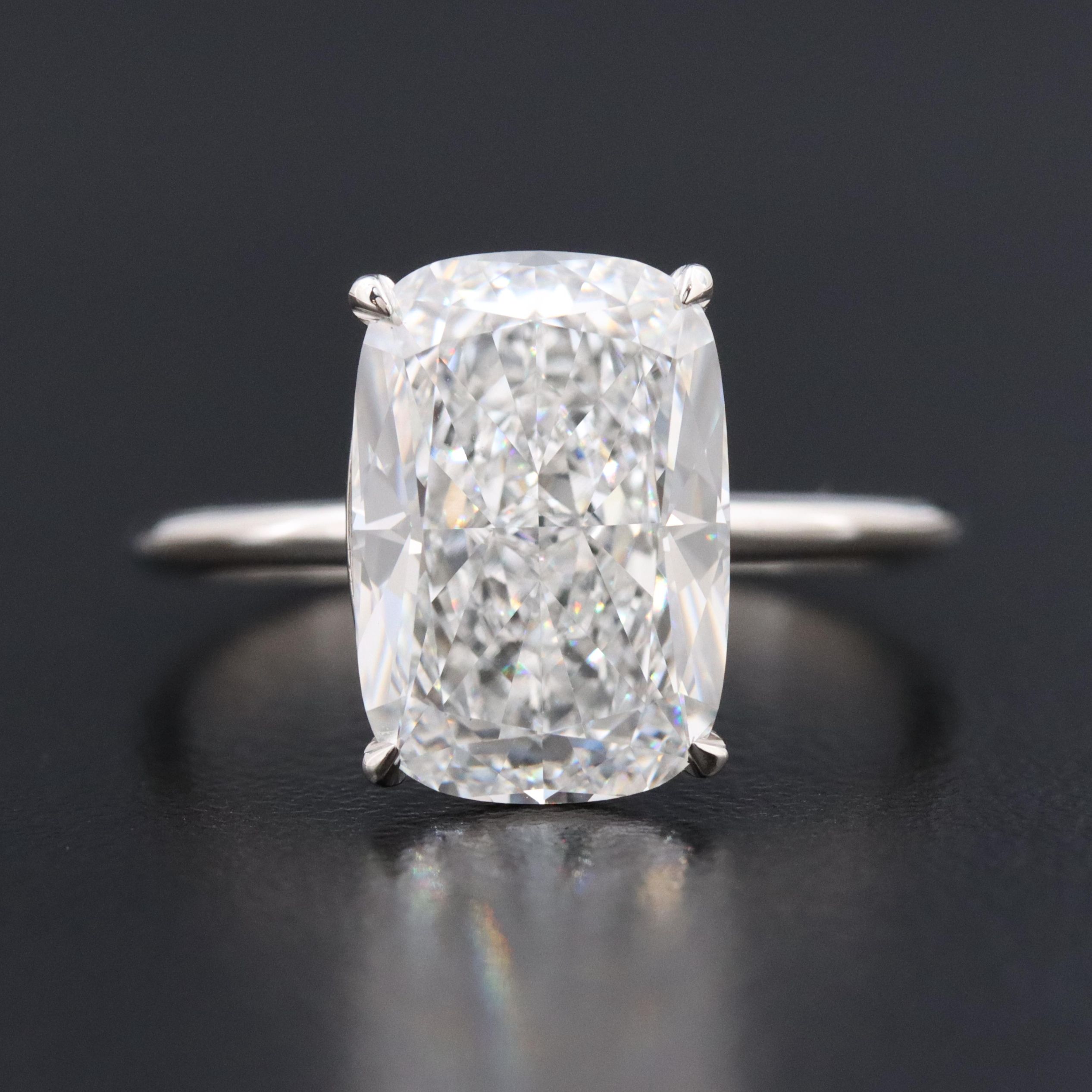 Platinum 4.59 CT Lab Grown Diamond Solitaire Ring with IGI Report