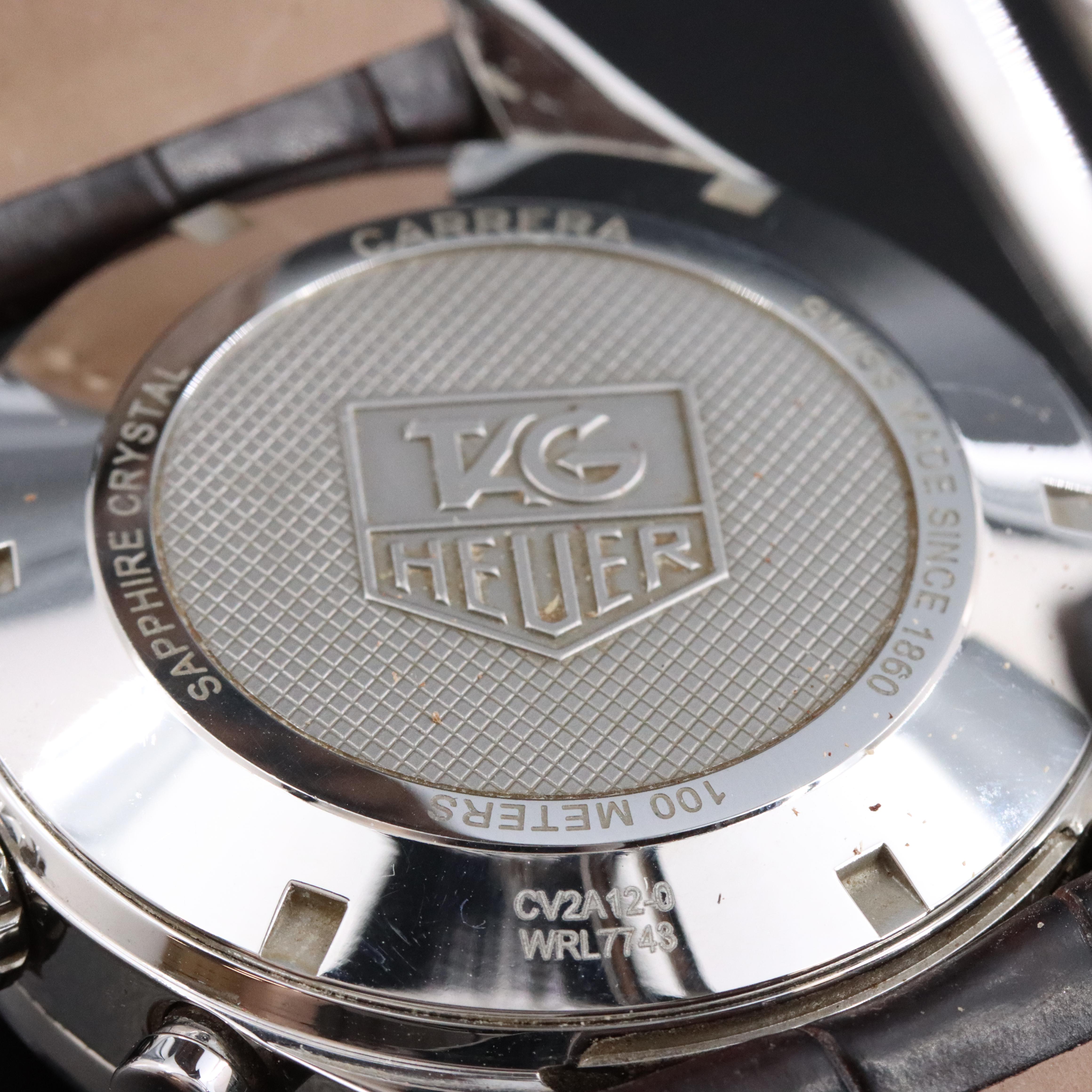 TAG Heuer Carrera Chronograph Brown 43mm Steel Automatic Watch CV2A12.FC6236