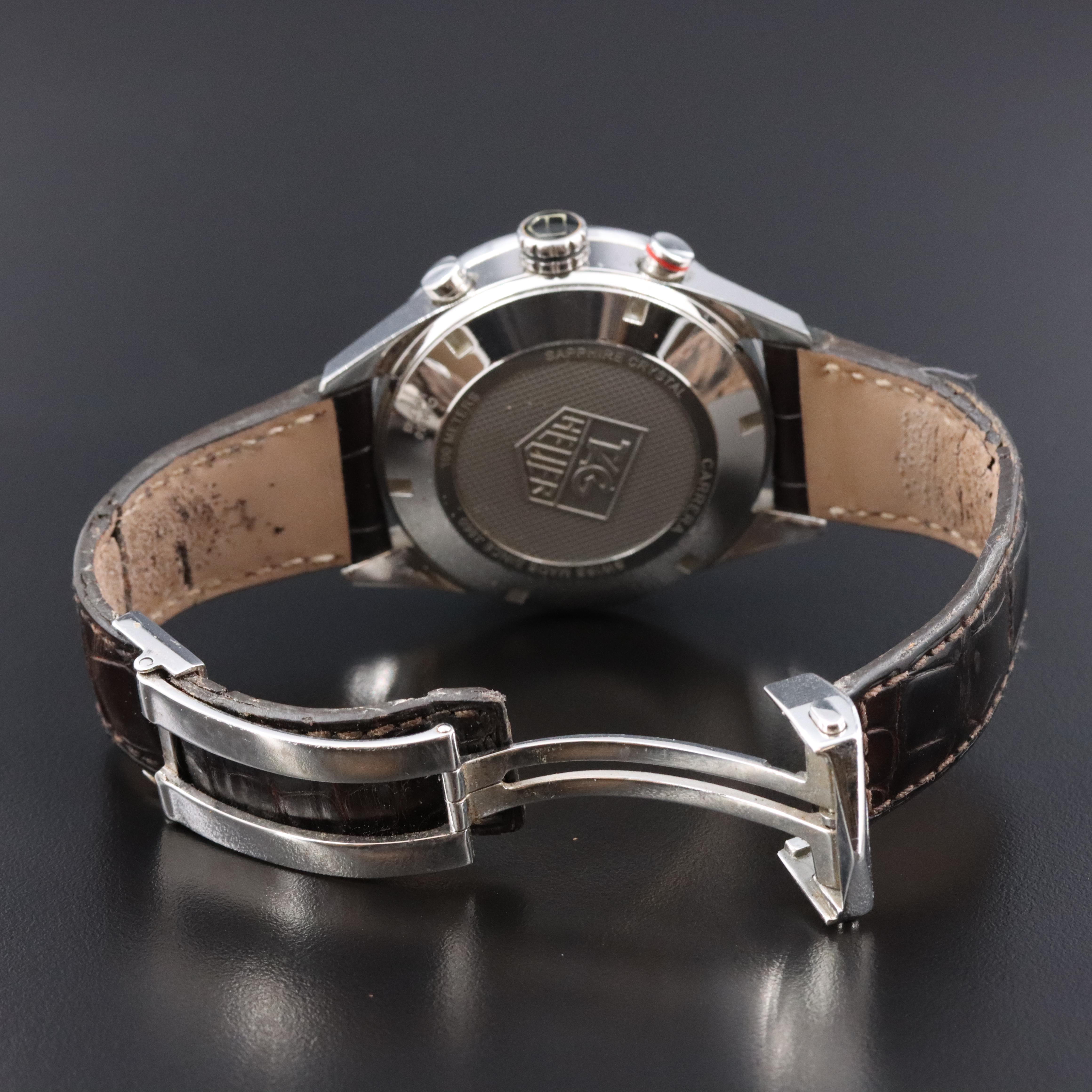 TAG Heuer Carrera Chronograph Brown 43mm Steel Automatic Watch CV2A12.FC6236